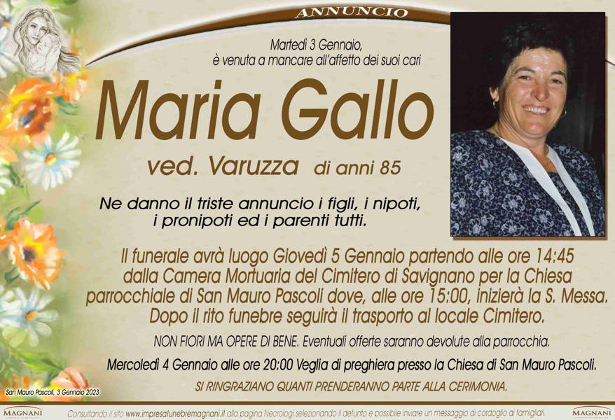 Funerali E Annunci Funebri A San Mauro Pascoli Maria Gallo Funer