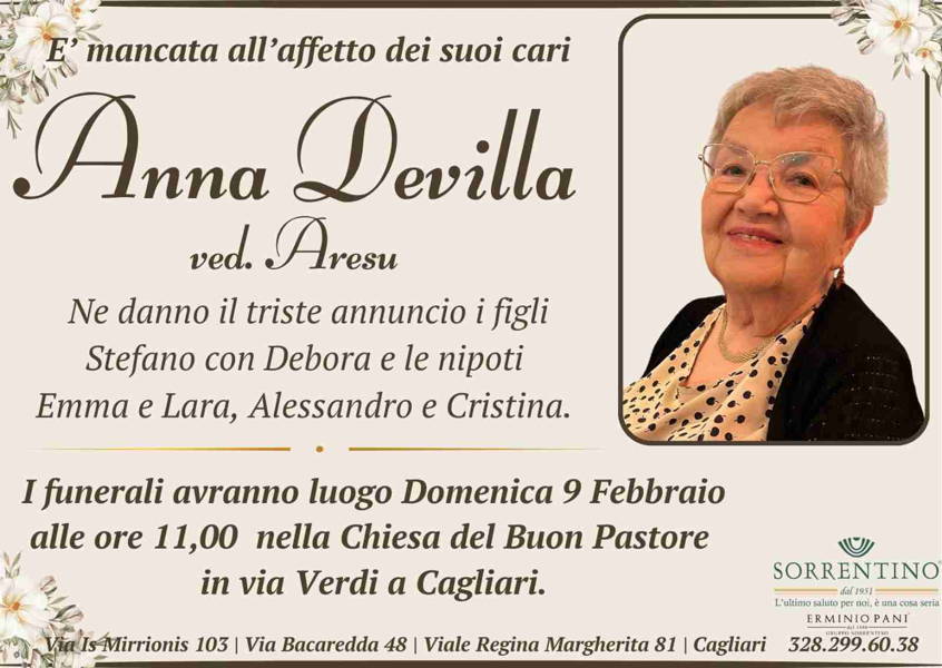 Funerali E Annunci Funebri A Cagliari Anna Devilla Funer24