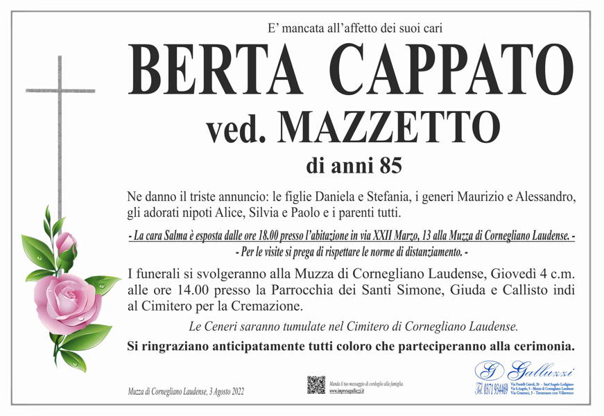 Funerali E Annunci Funebri A Cornegliano Laudense Berta Cappato Funer