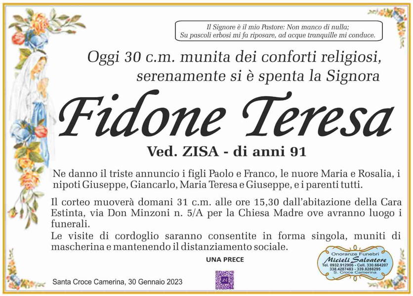 Funerali E Annunci Funebri A Santa Croce Camerina Teresa Fidone Funer24