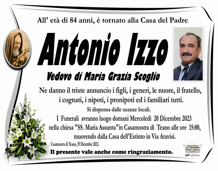 Funerali E Annunci Funebri A Teano Antonio Izzo Funer24