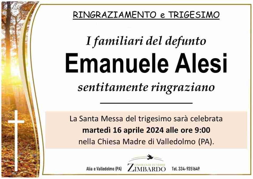 Funerali E Annunci Funebri A Valledolmo Emanuele Alesi Funer