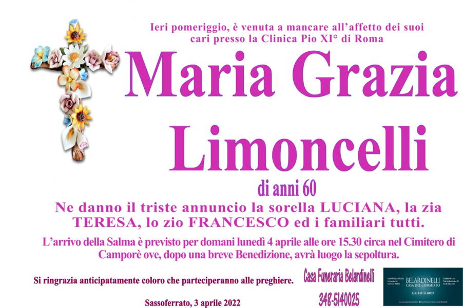 Funerali E Annunci Funebri A Sassoferrato Maria Grazia Limoncelli