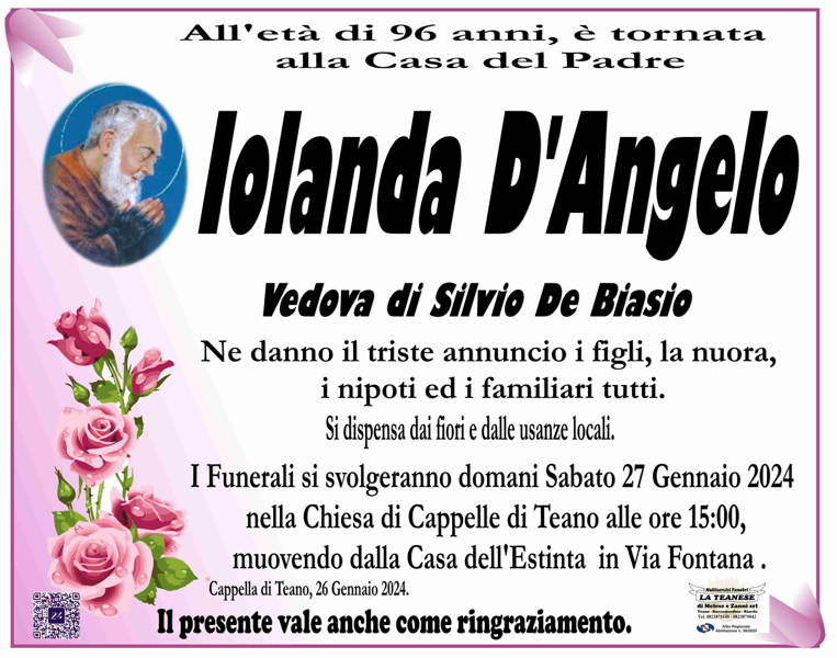 Funerali E Annunci Funebri A Teano Iolanda D Angelo Funer24