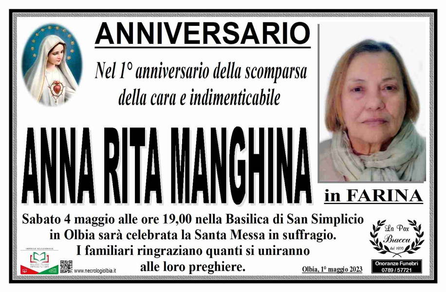 Funerali E Annunci Funebri A Olbia Anna Rita Manghina Funer24