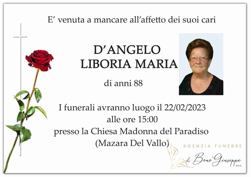 Funerali E Annunci Funebri A Mazara Del Vallo Liboria Maria D Angelo