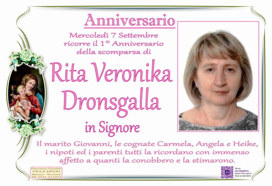 Funerali E Annunci Funebri A Rita Veronika Dronsgalla Funer