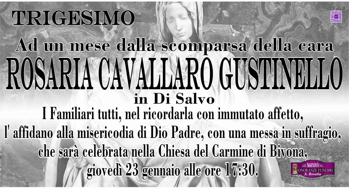 Funerali E Annunci Funebri A Bivona Cavallaro Gustinello Rosaria