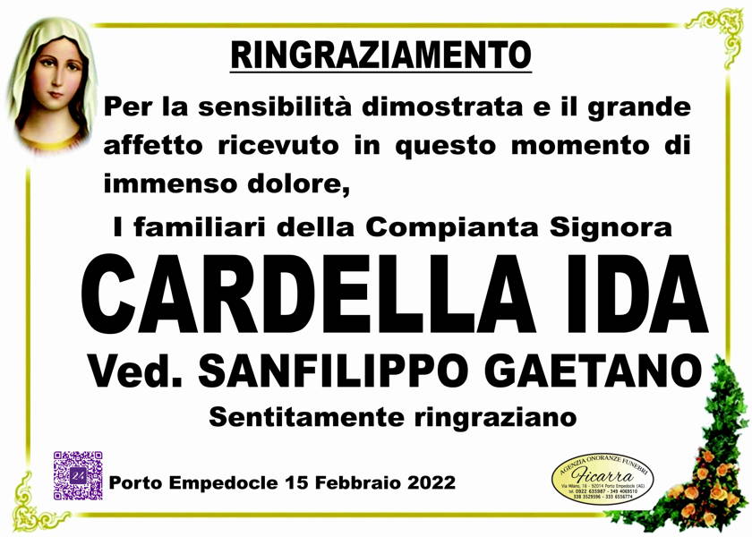 Funerali E Annunci Funebri A Porto Empedocle Ida Cardella Funer
