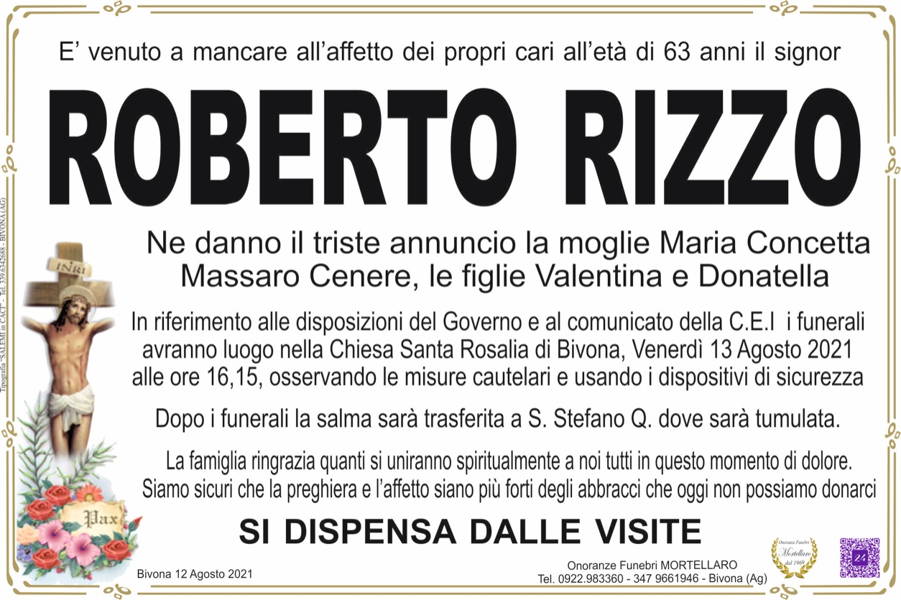 Funerali E Annunci Funebri A Bivona Roberto Rizzo Funer