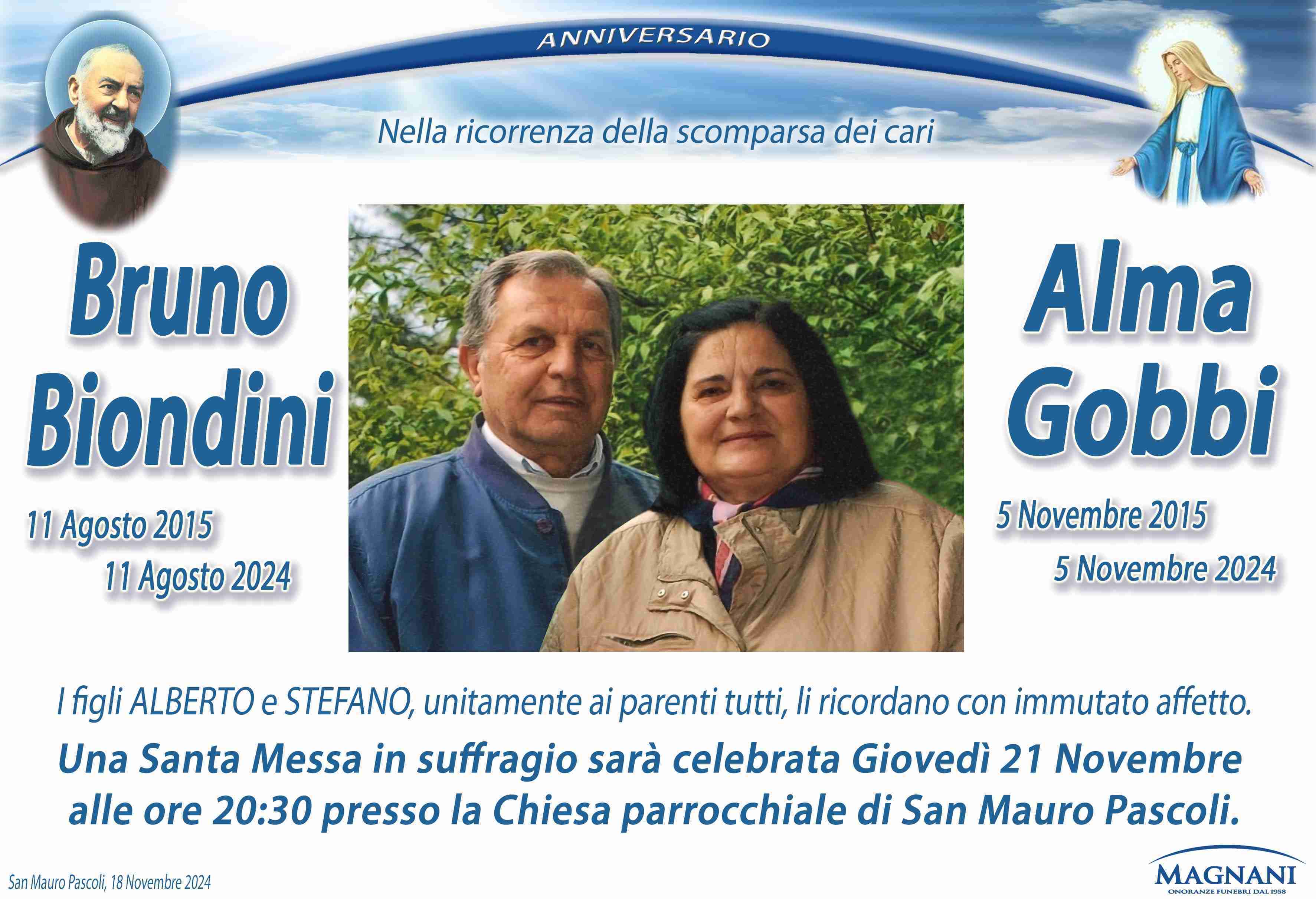 Bruno Biondini e Alma Gobbi