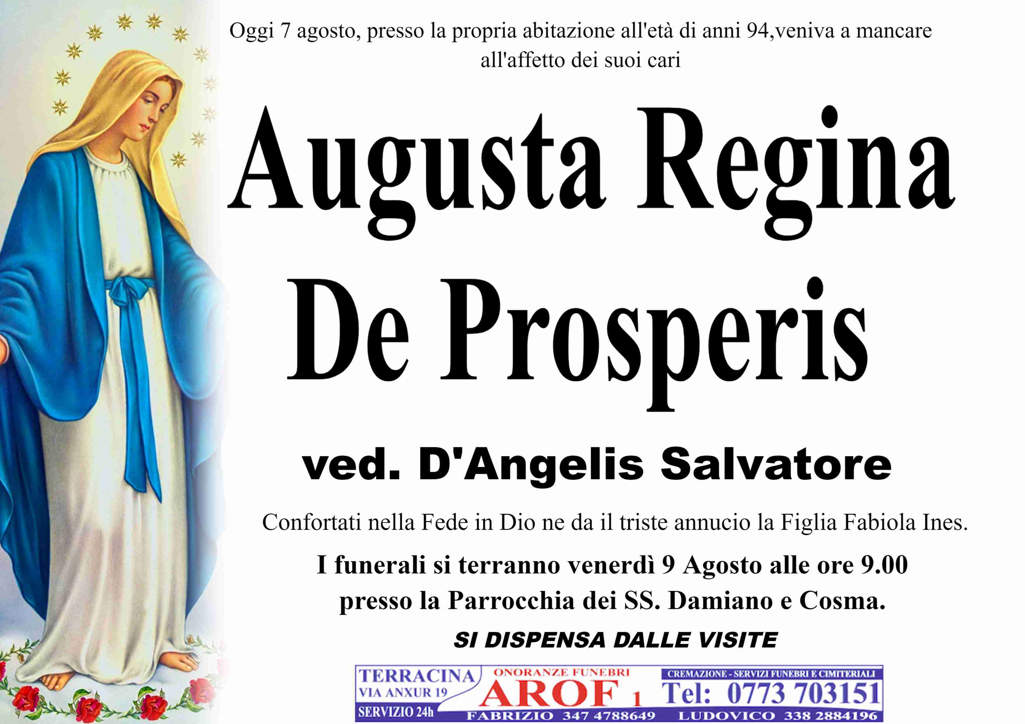 augusta regina de prosperis