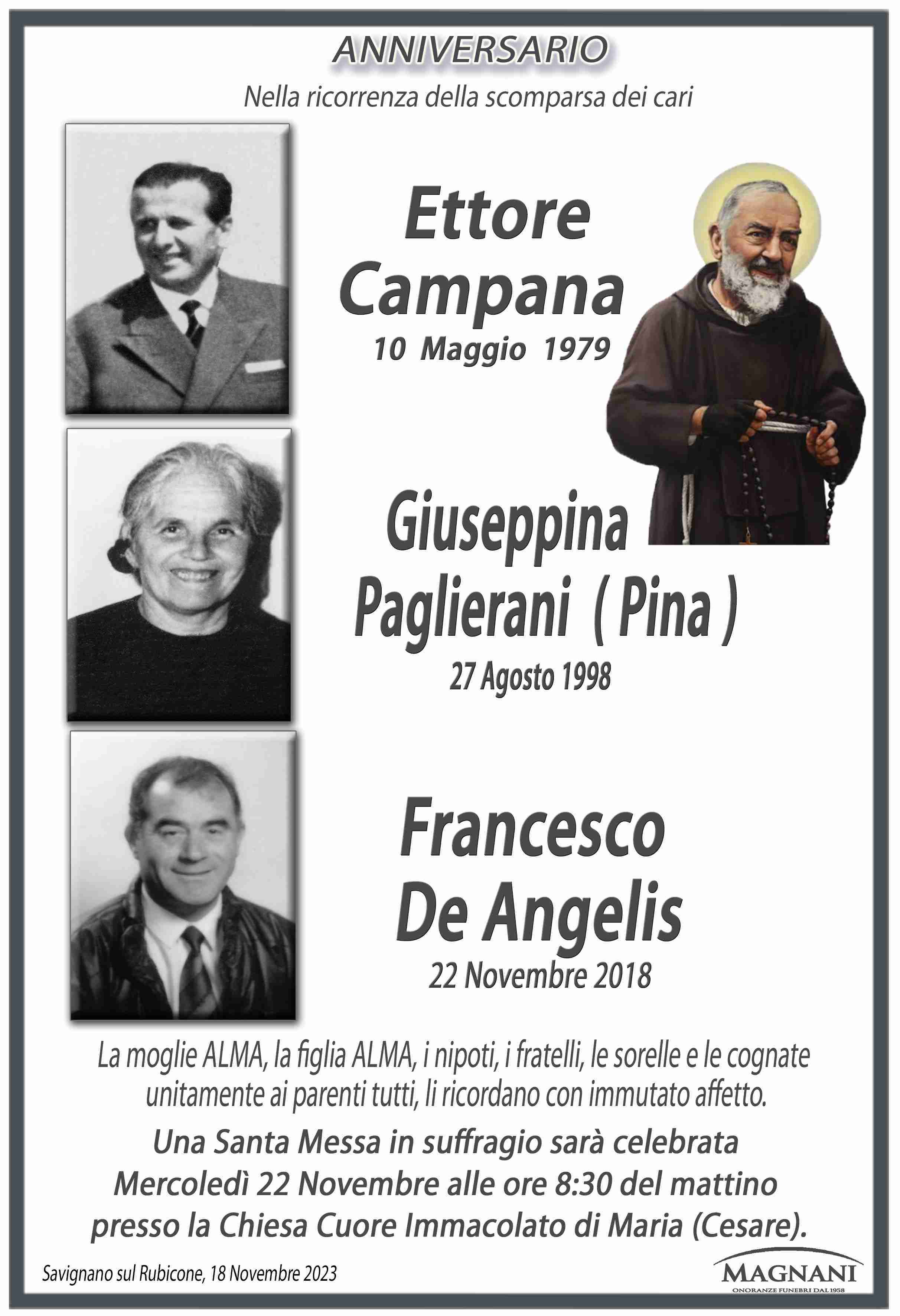 De Angelis Francesco, Campana Ettore e Paglierani Giuseppina