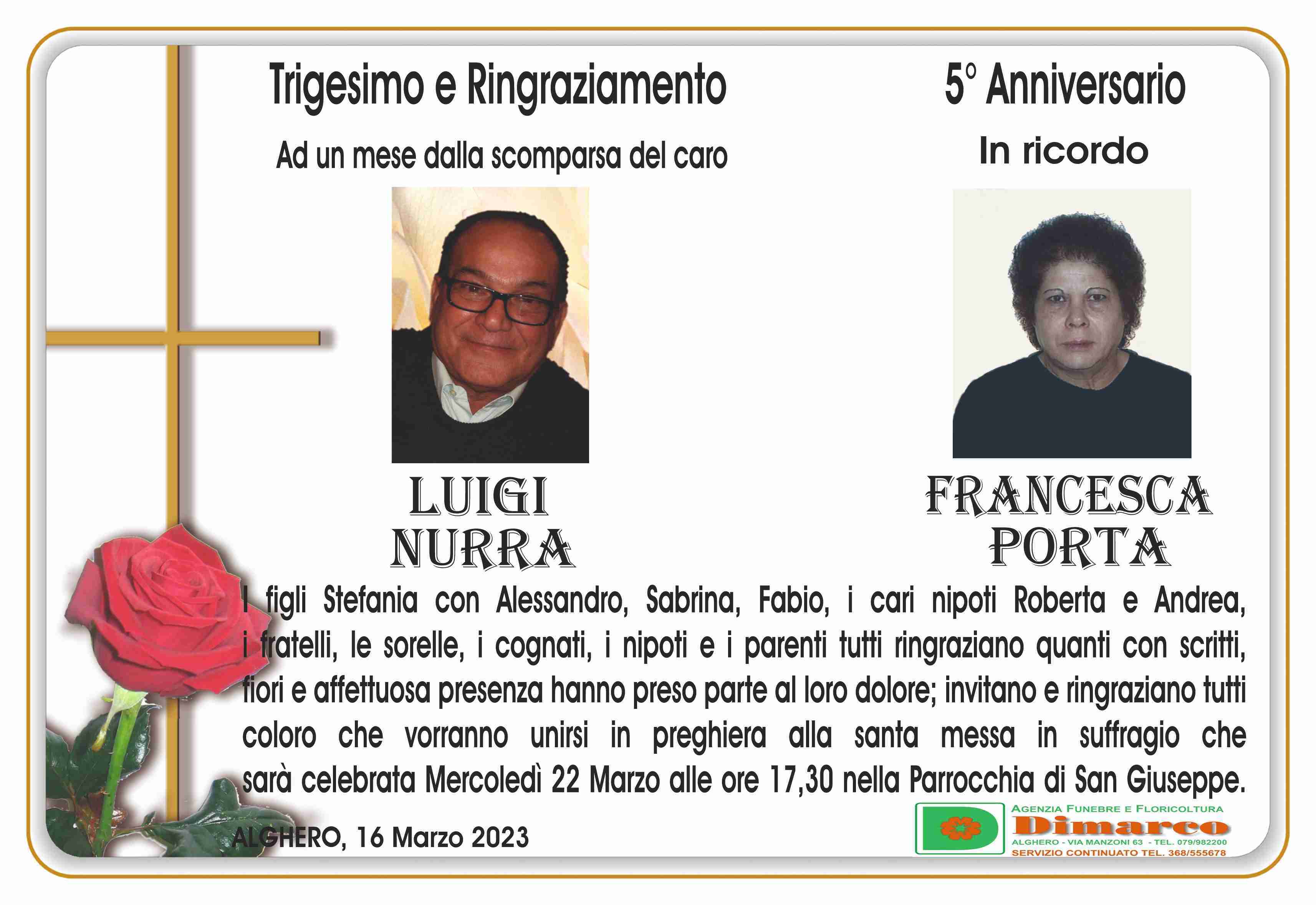 Luigi Nurra noto Gino e Francesca Porta
