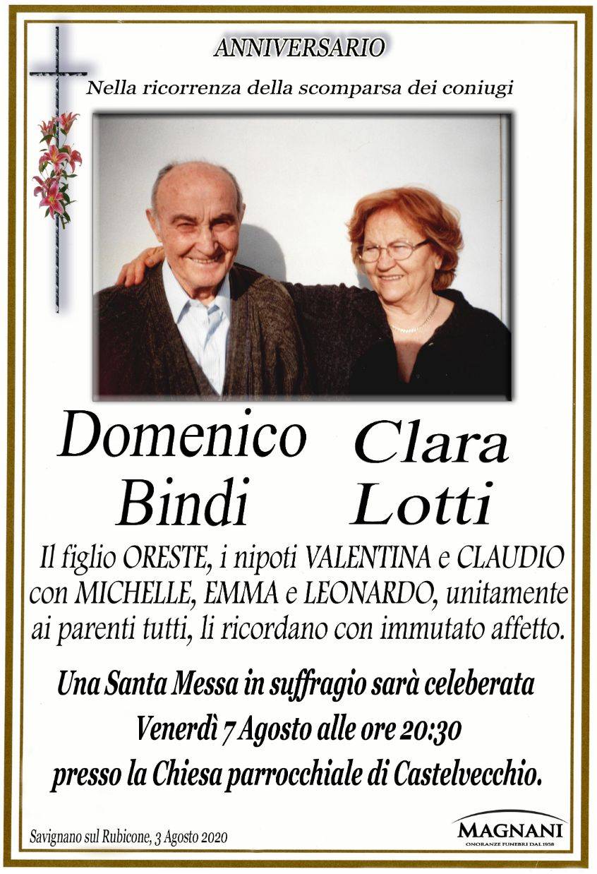 Coniugi Domenico Bindi e Clara Lotti