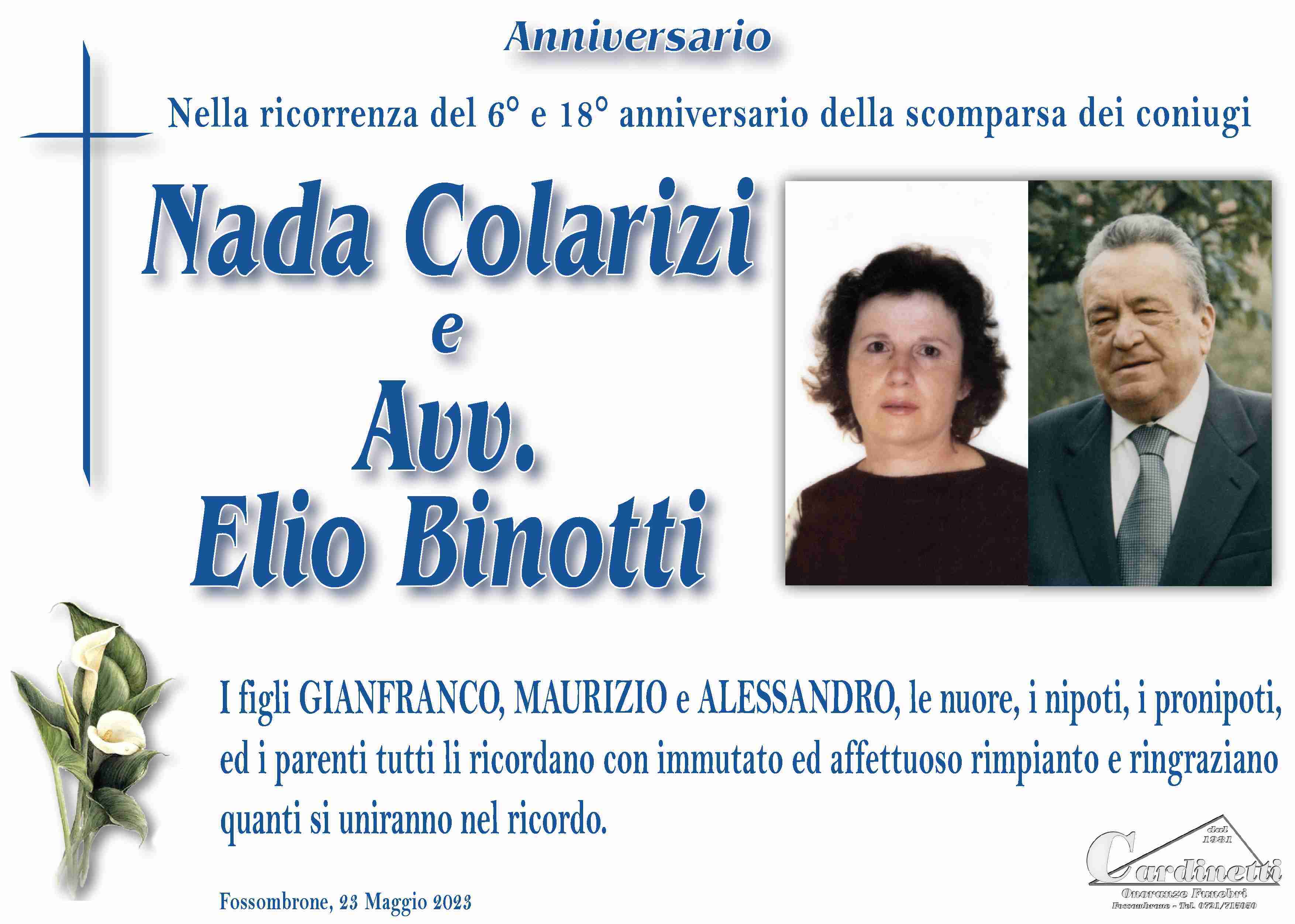 Colarizi Nada e Avv. Binotti Elio