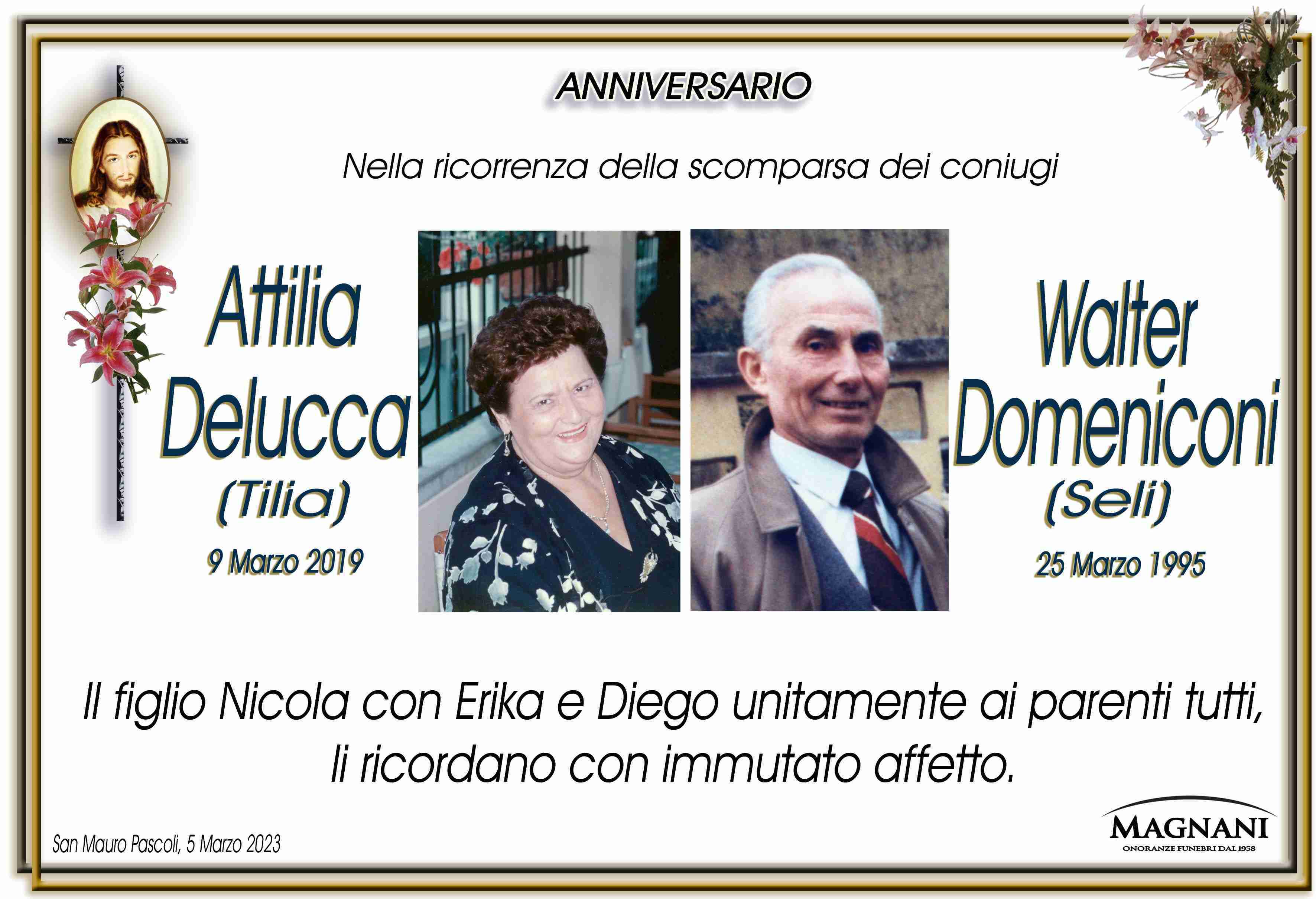 Comiugi Attilia Delucca e Walter Domeniconi