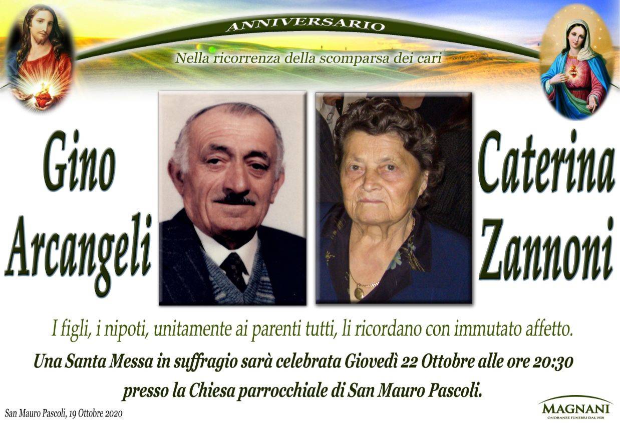 Coniugi Gino Arcangeli e Caterina Zannoni