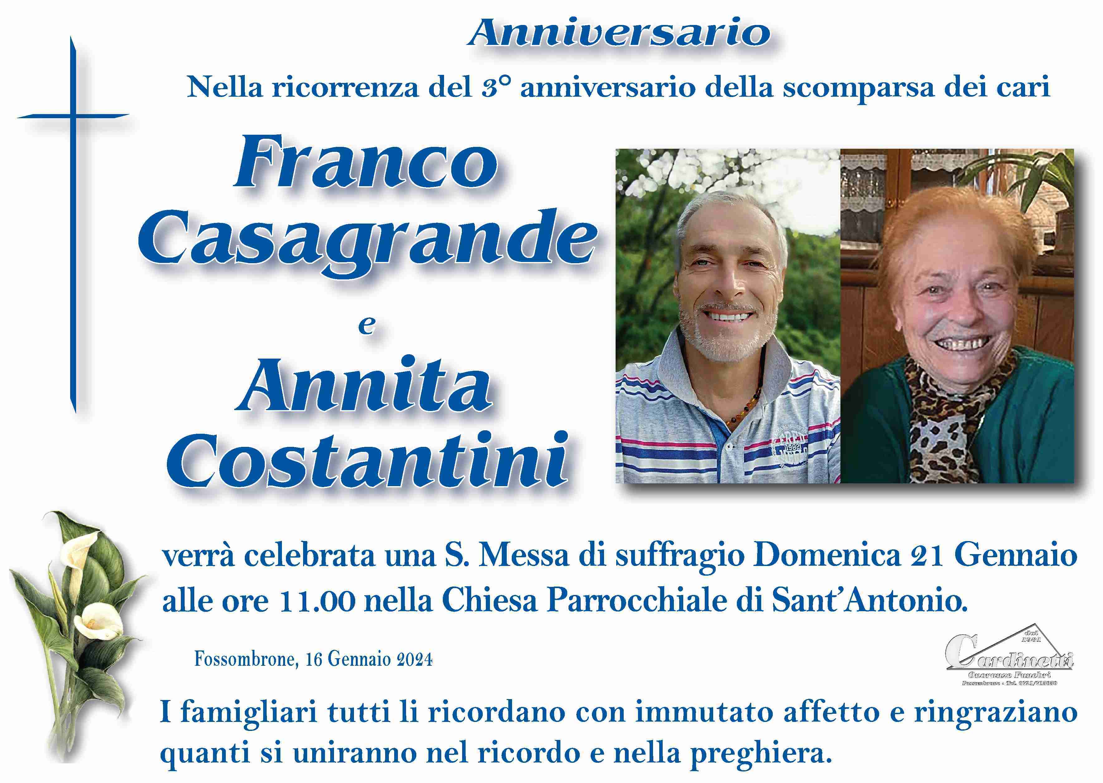 Franco Casagrande e Annita Costantini