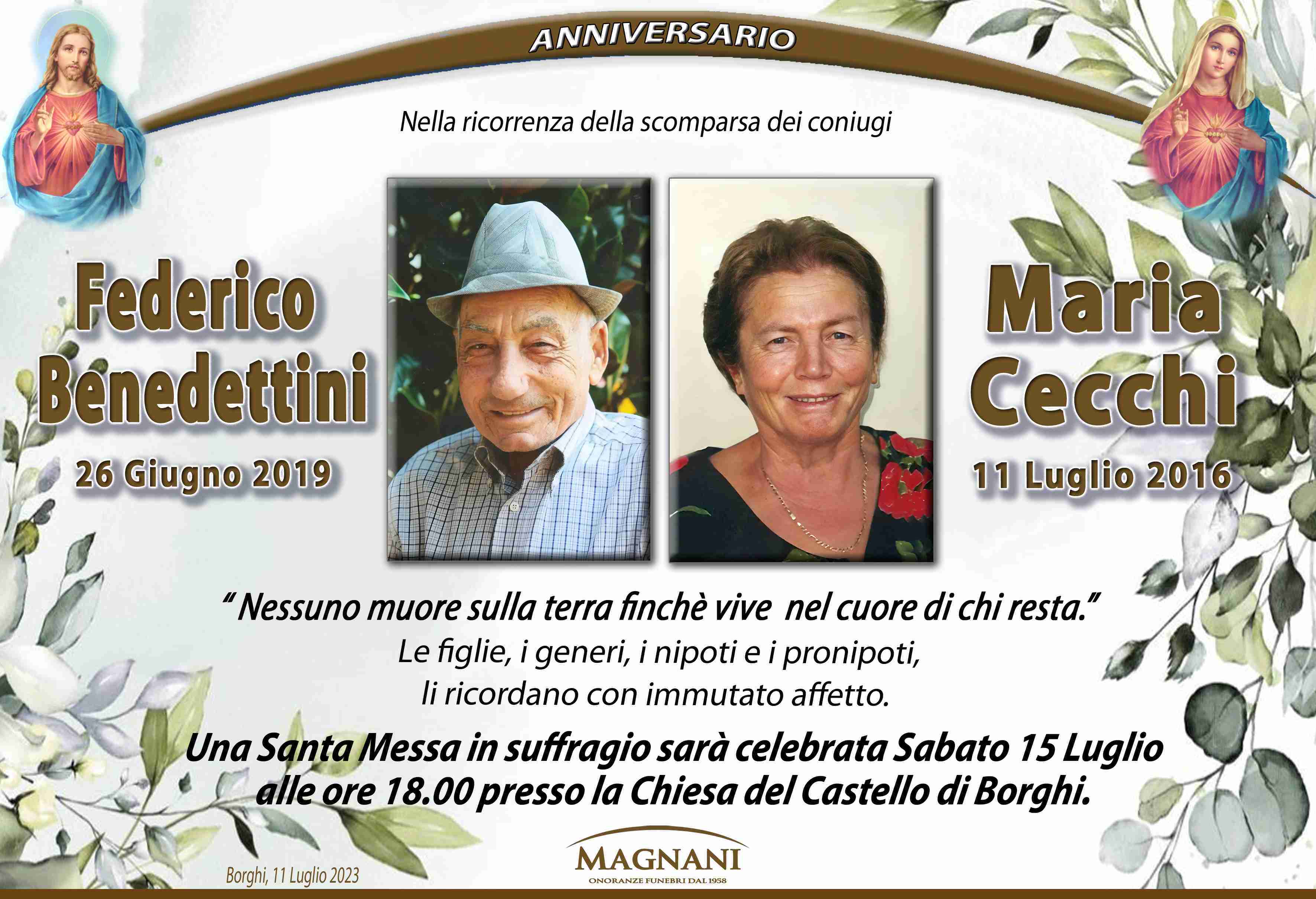 Federico Benedettini e Maria Cecchi