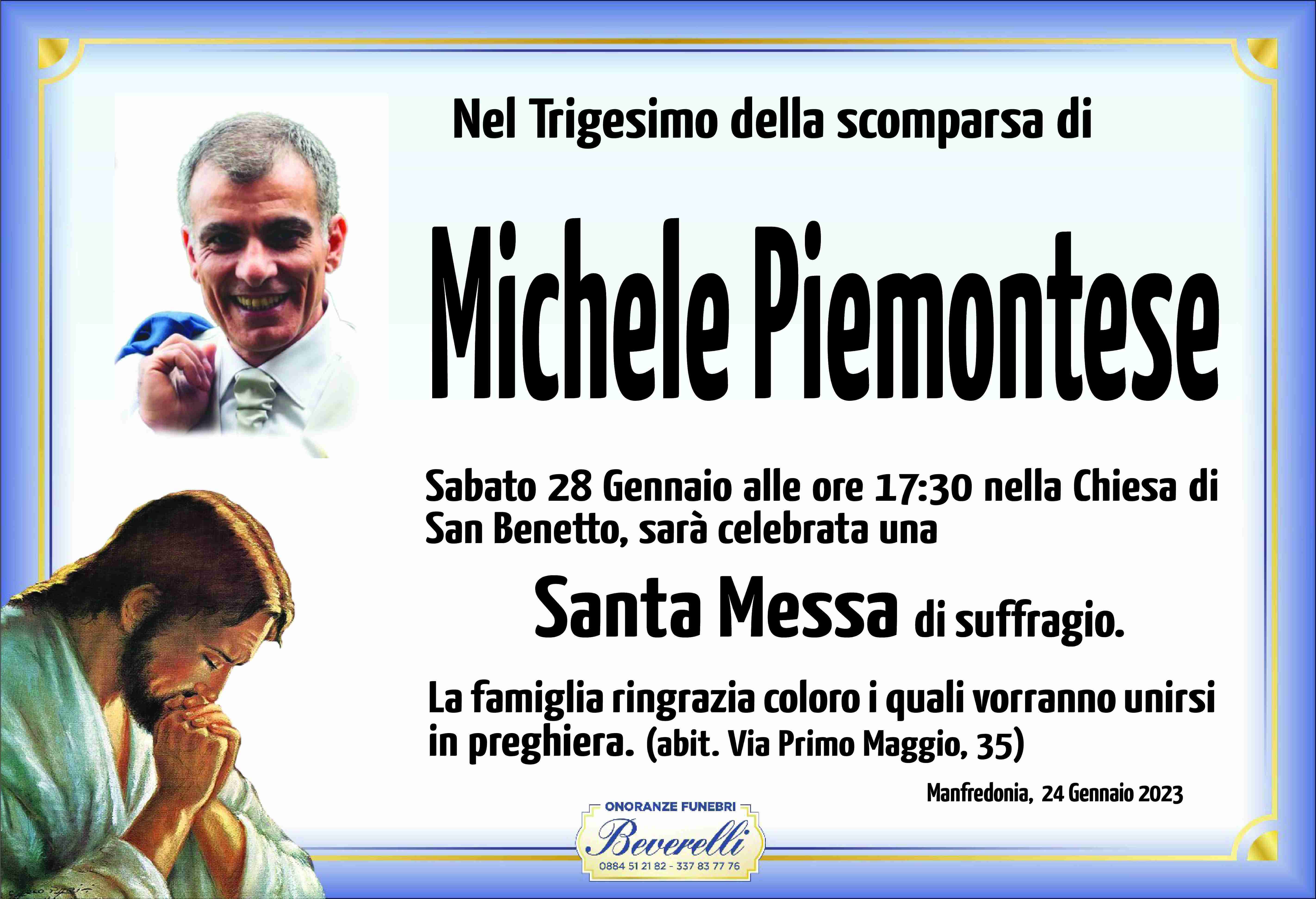 Funerali e annunci funebri a Michele Piemontese Funer24