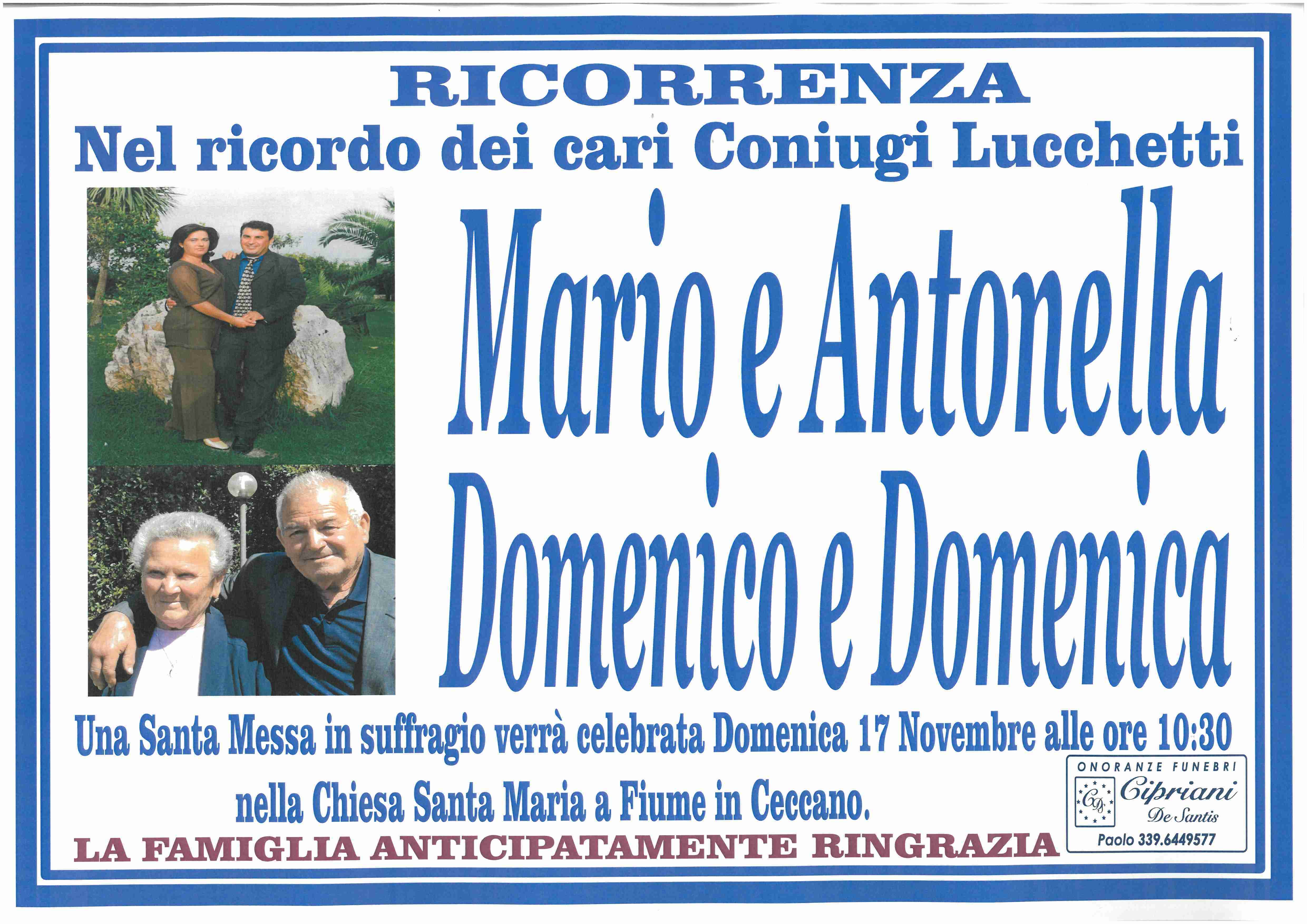 Mario e Antonella Domenico e Domenica