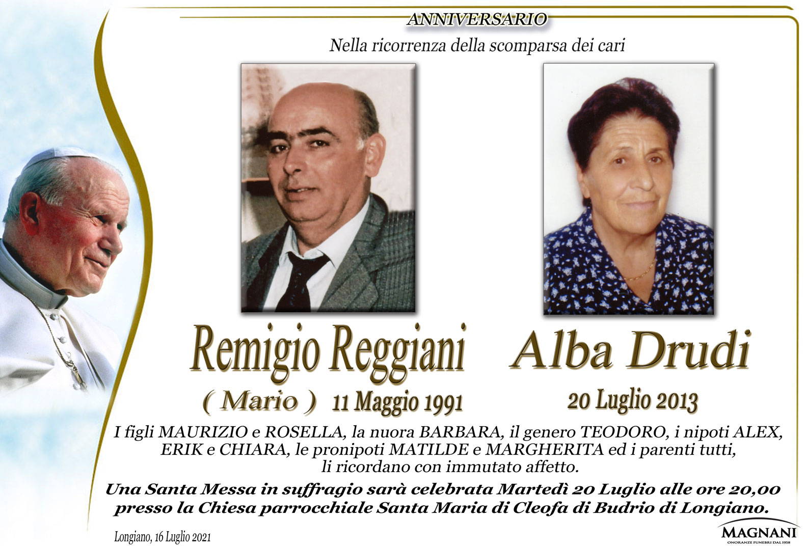 Remigio Reggiani e Alba Drudi