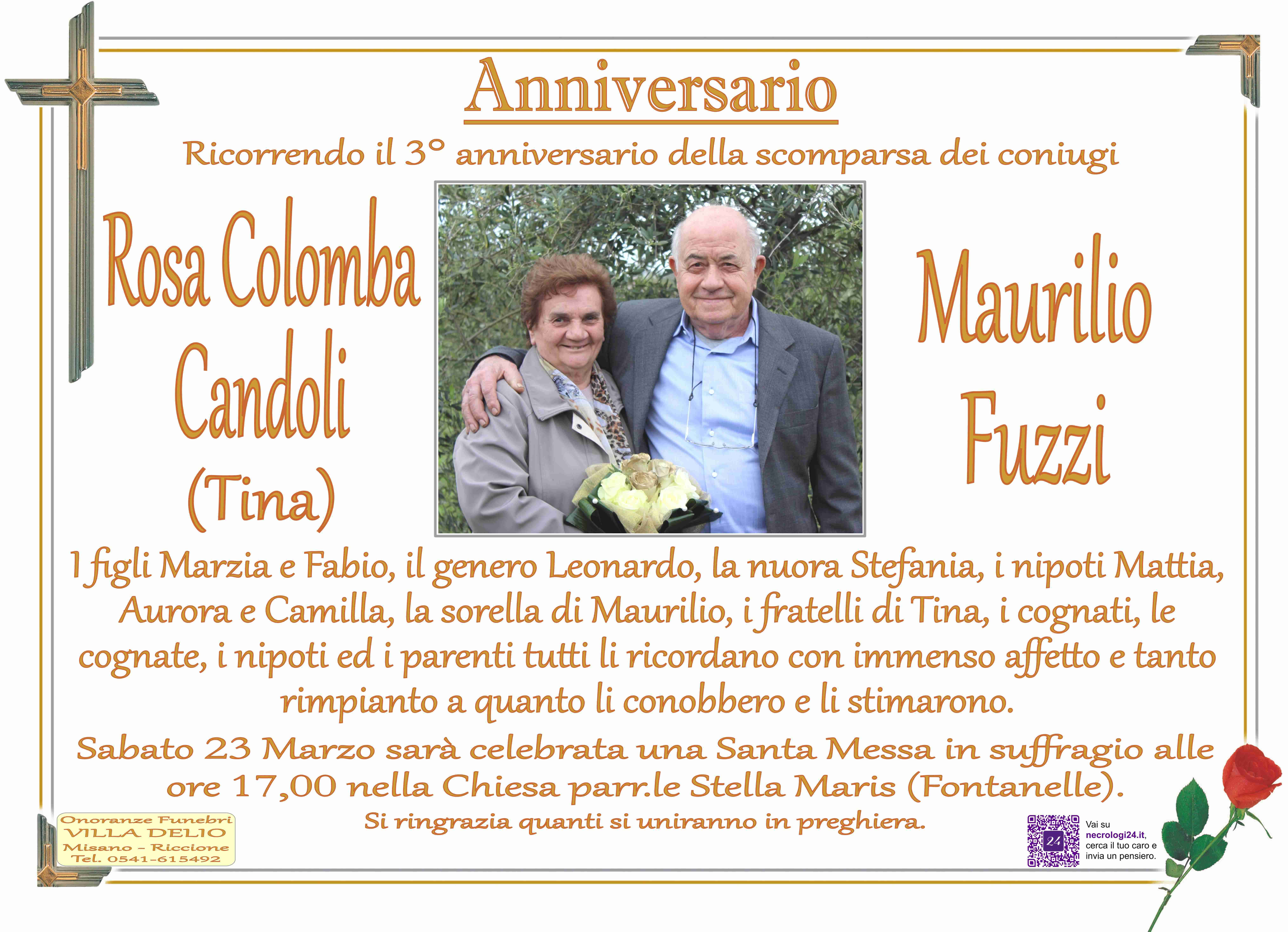 Maurilio Fuzzi e Rosa Colomba (Tina) Candoli
