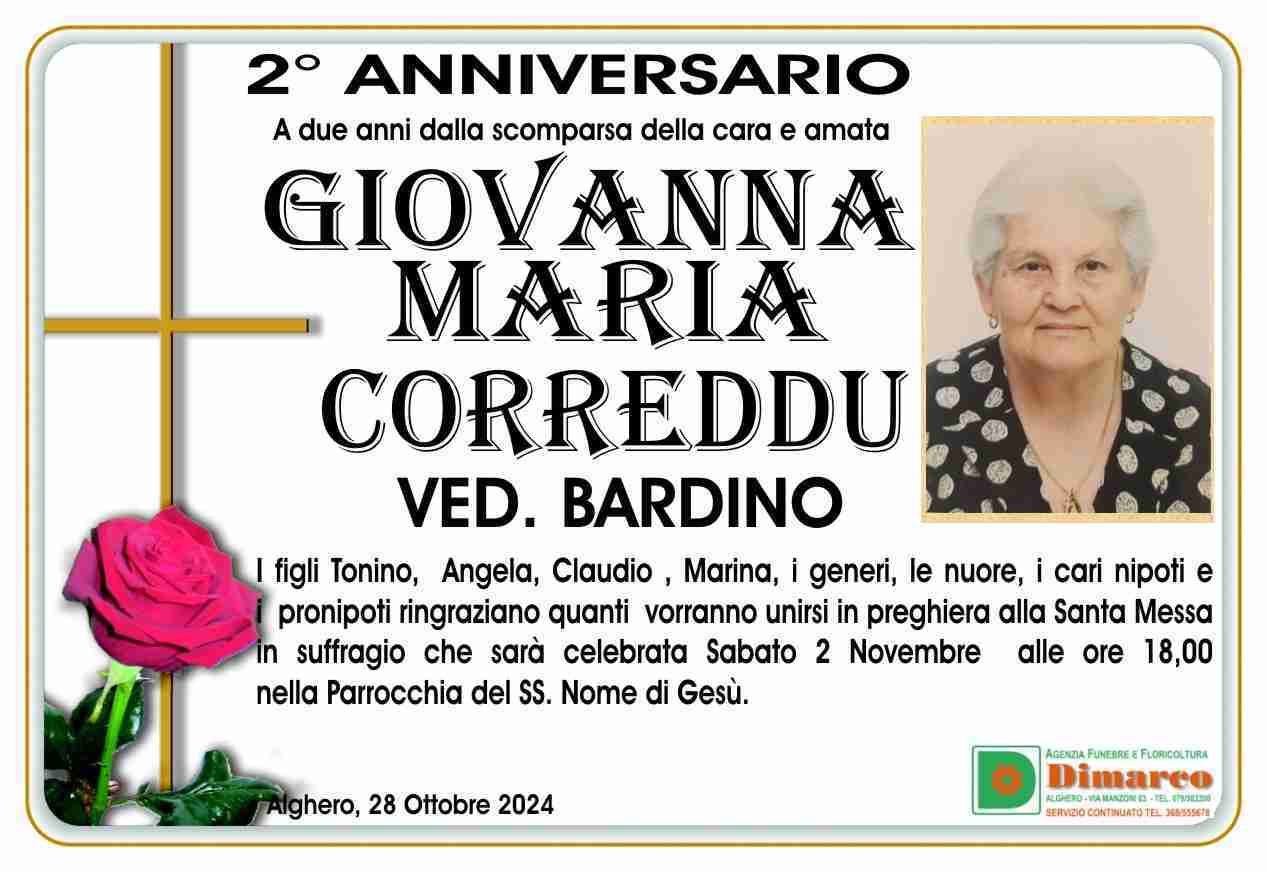 Giovanna Maria Correddu ved. Bardino