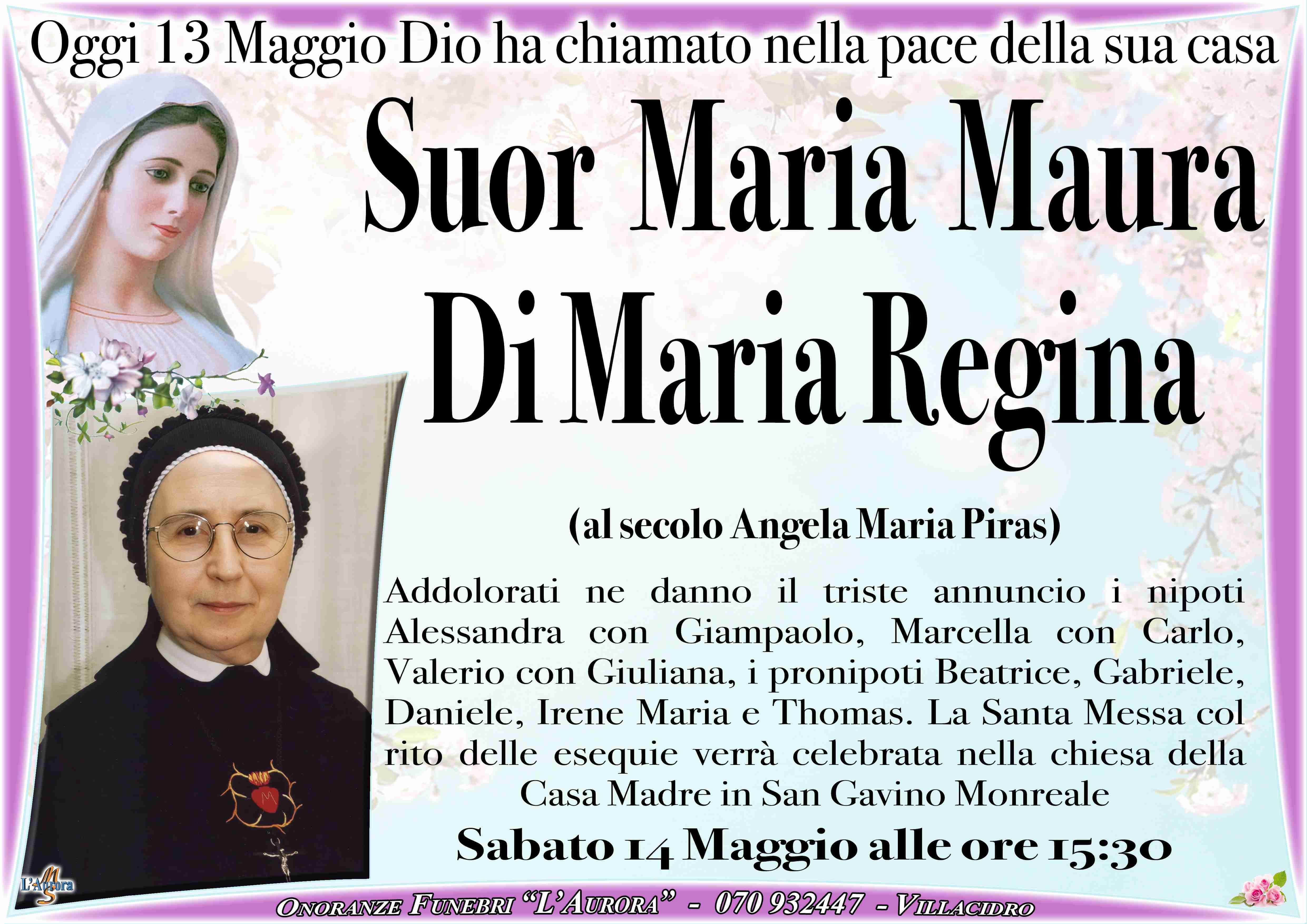 Suor Maria Maura di Maria Regina