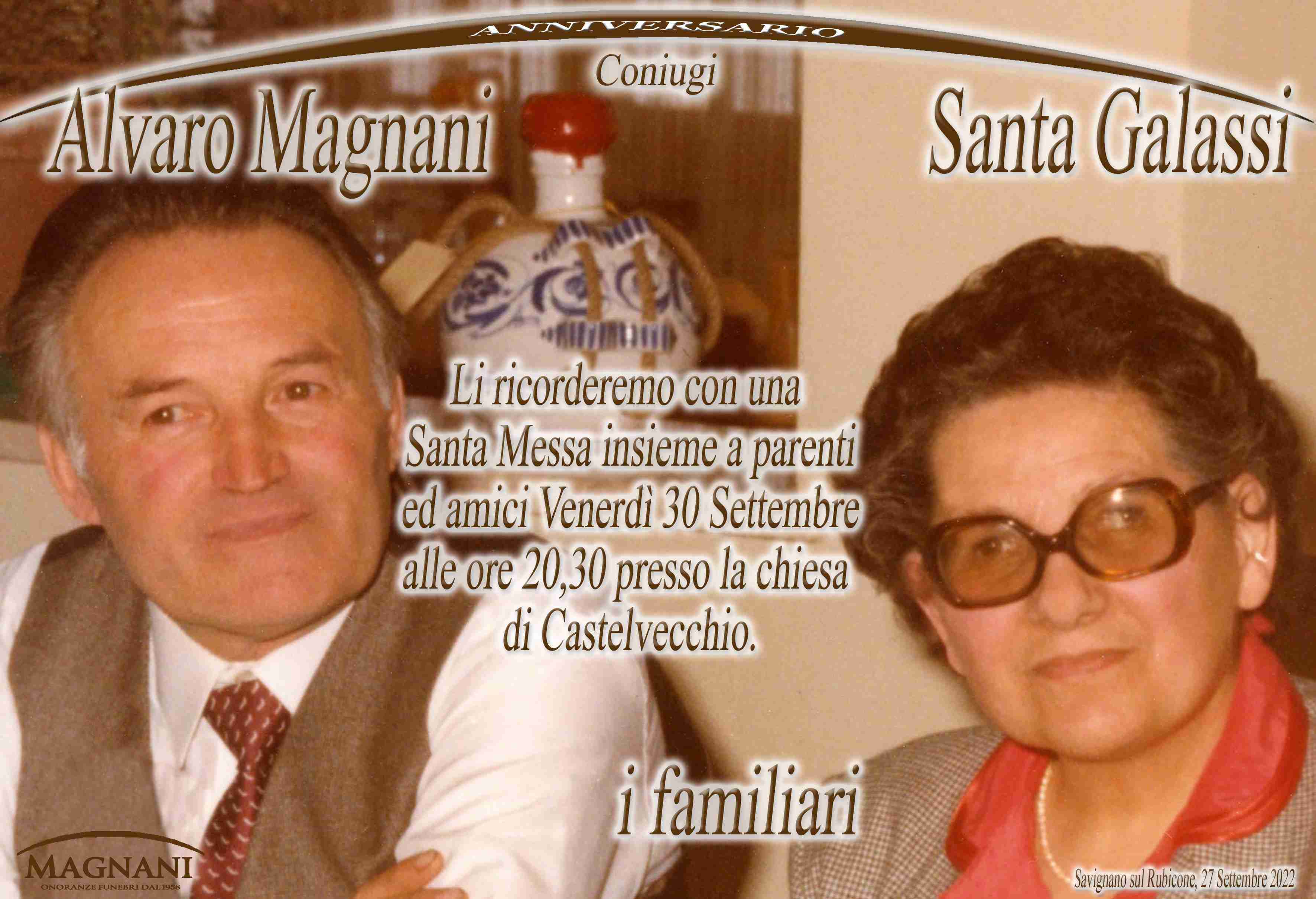 Coniugi Alvaro Magnani e Santa Galassi