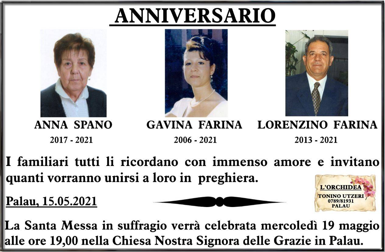 Anna Spano, Gavina Farina, Lorenzino Farina