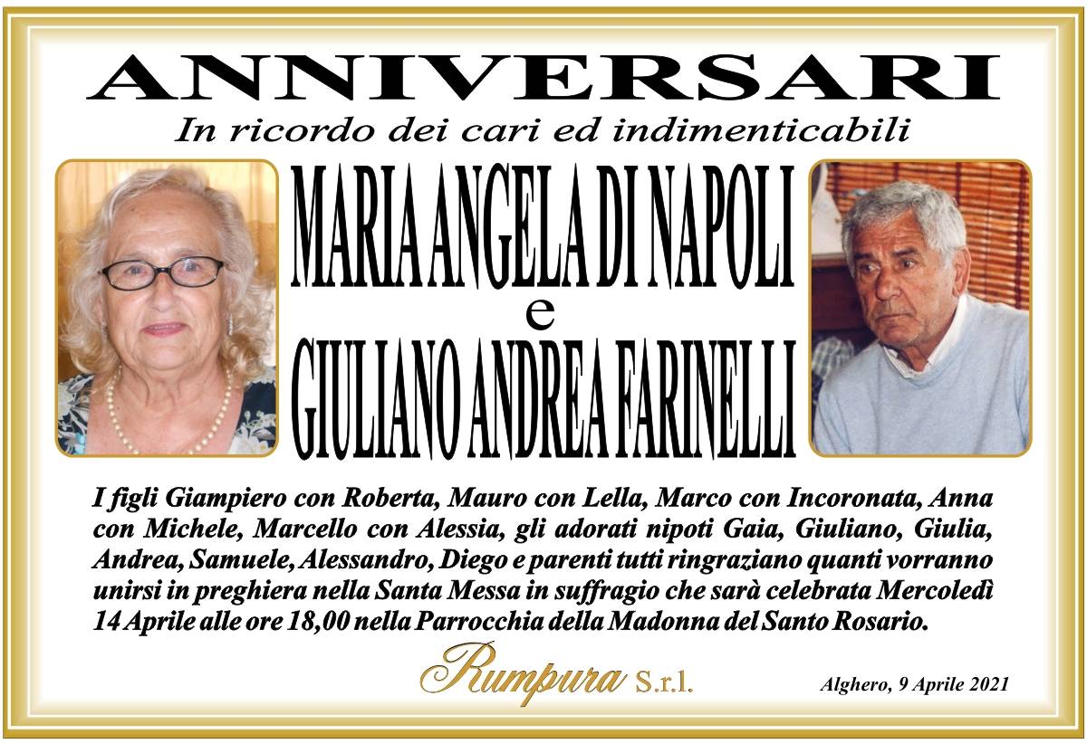 Maria Angela  Di Napoli e Giuliano Andrea Farinelli
