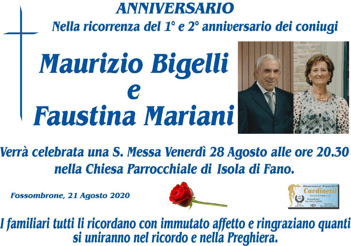 Coniugi Maurizio Bigelli e Faustina Mariani