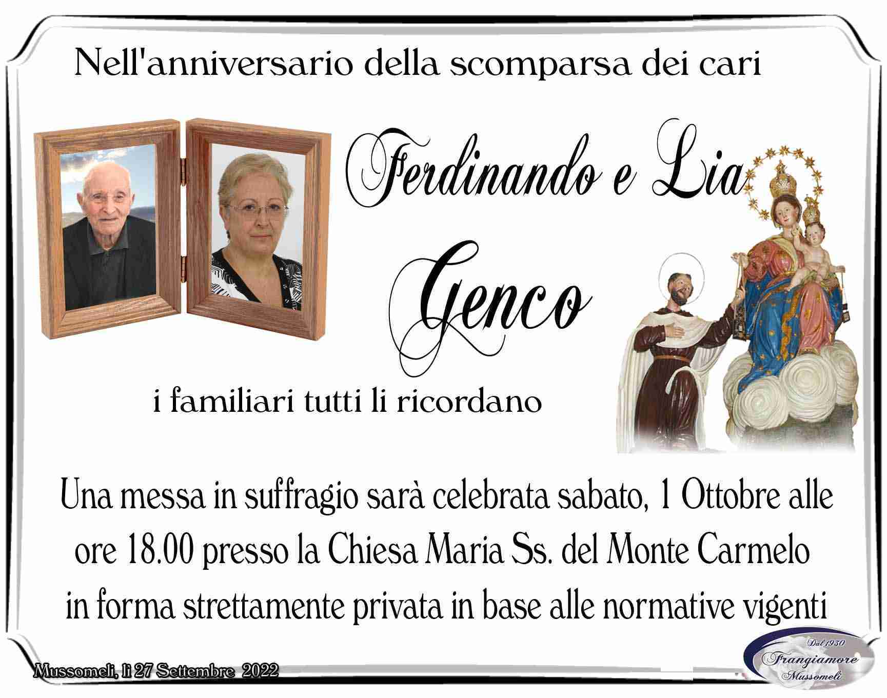 Ferdinando Genco e Rosalia Maria Assunta Genco