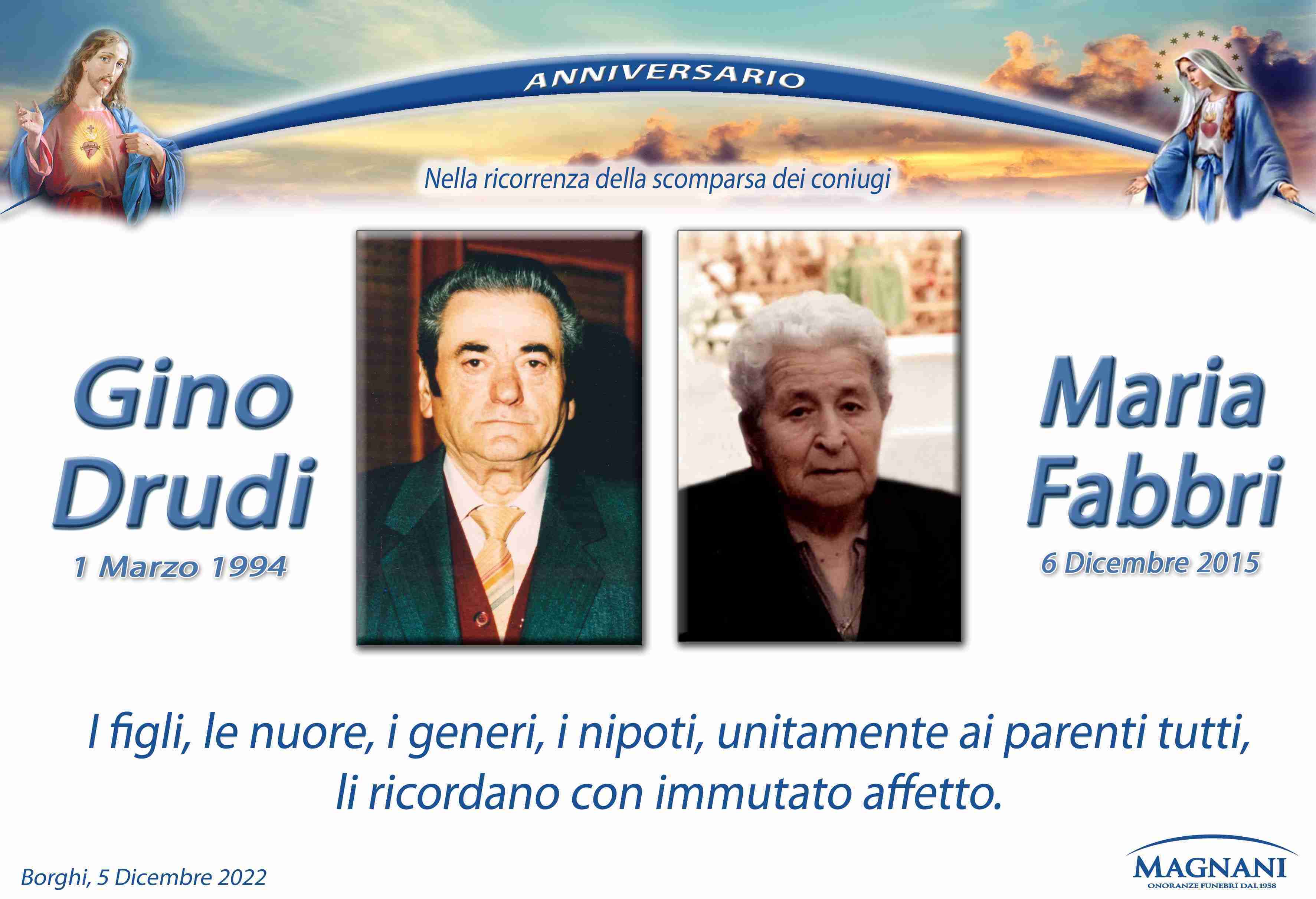Coniugi Gino Drudi e Maria Fabbri