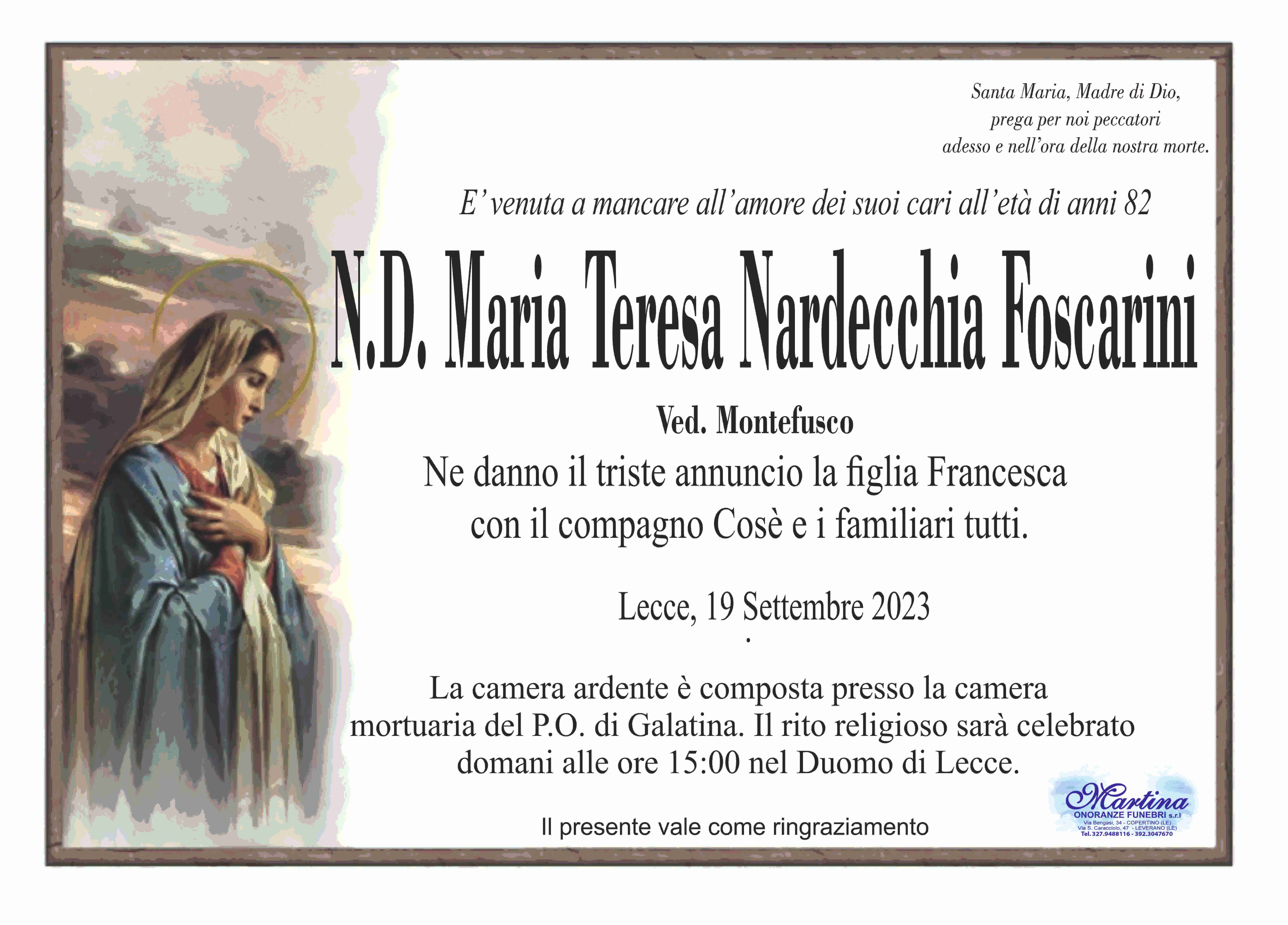 Nardecchia Foscarini Maria Teresa