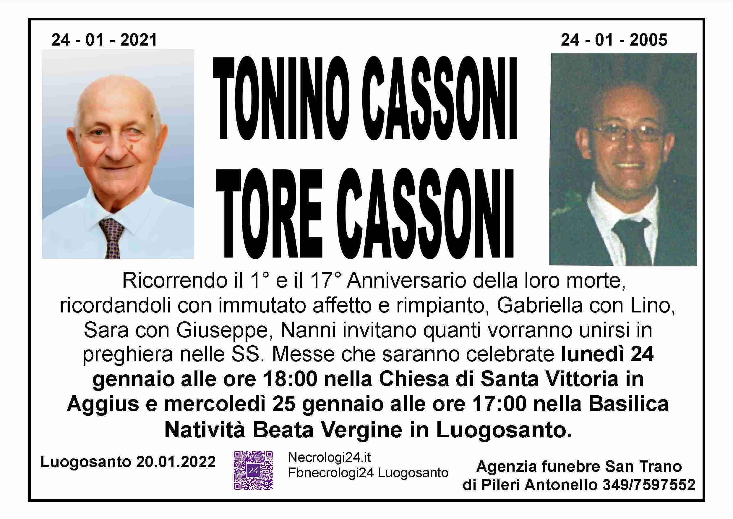 Tonino Cassoni e Tore Cassoni