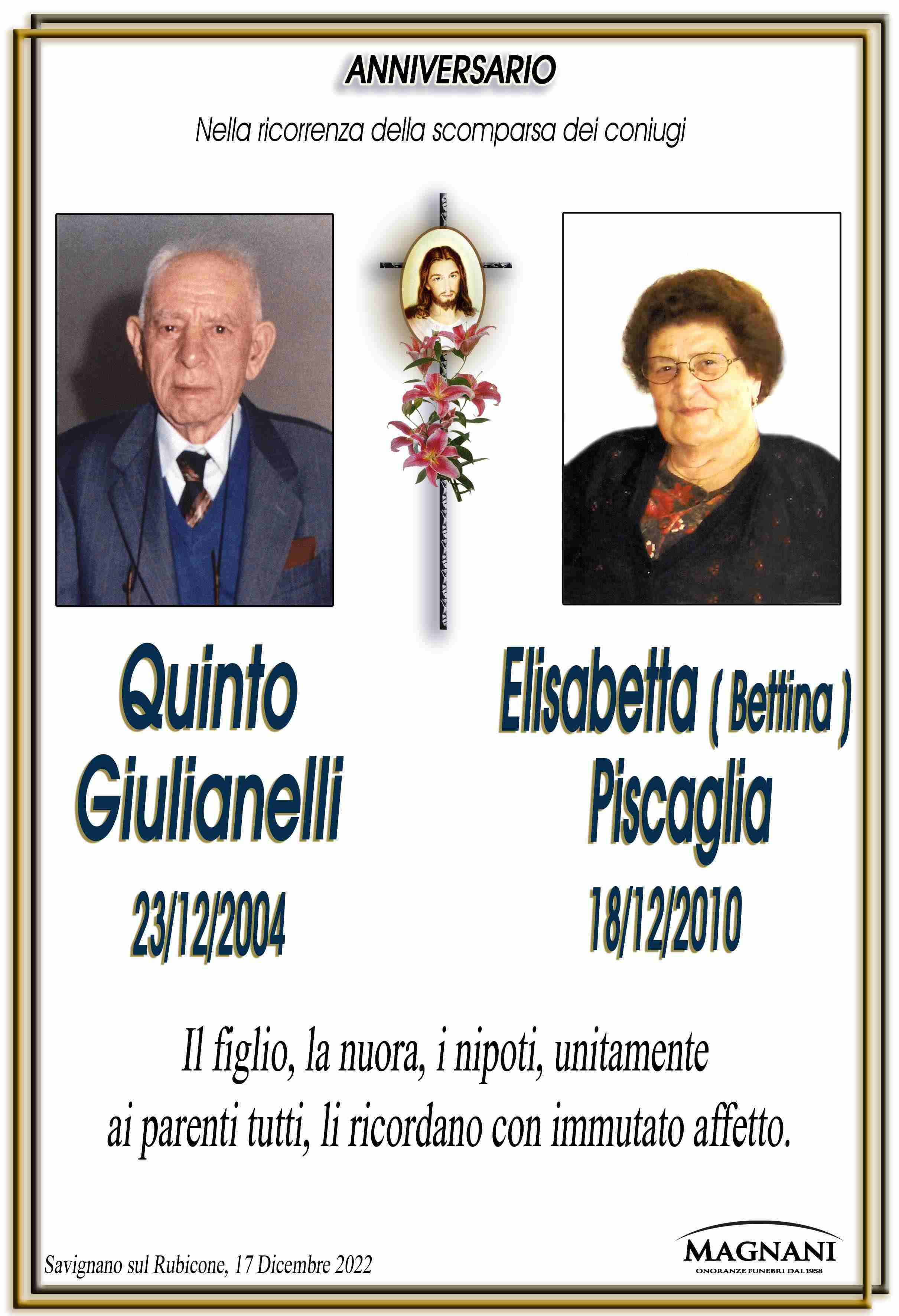 Quinto Giulianelli ed Elisabetta Piscaglia