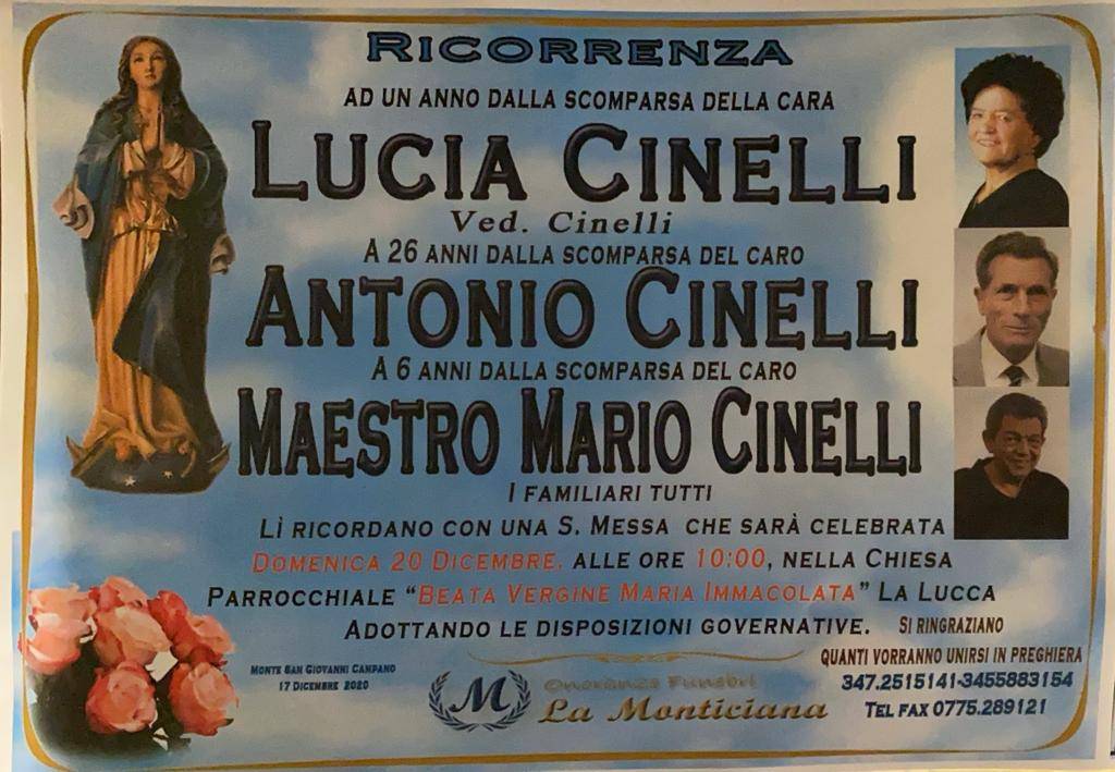 Lucia Cinelli, Antonio Cinelli, Mario Cinelli