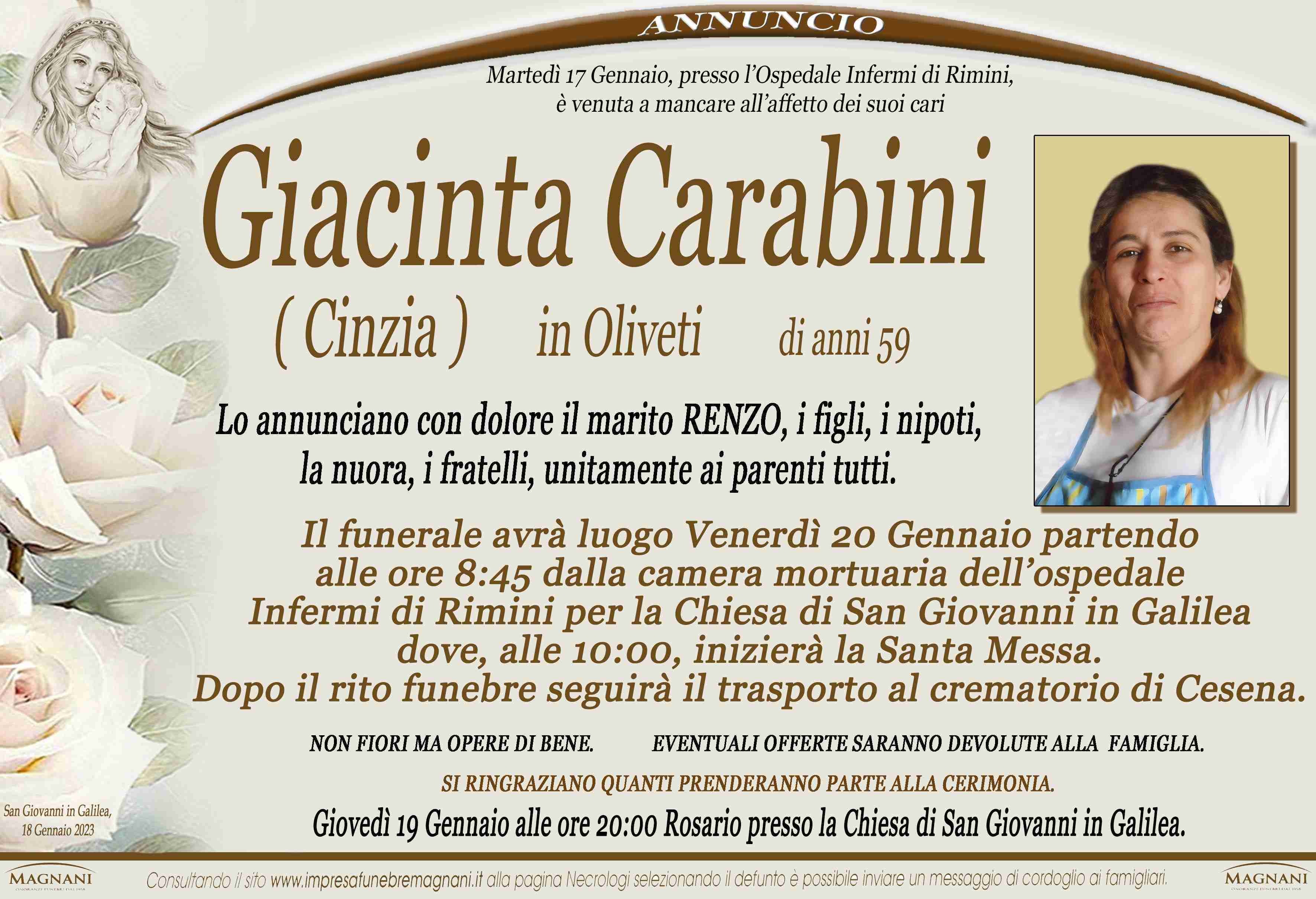 Giacinta ( Cinzia ) Carabini