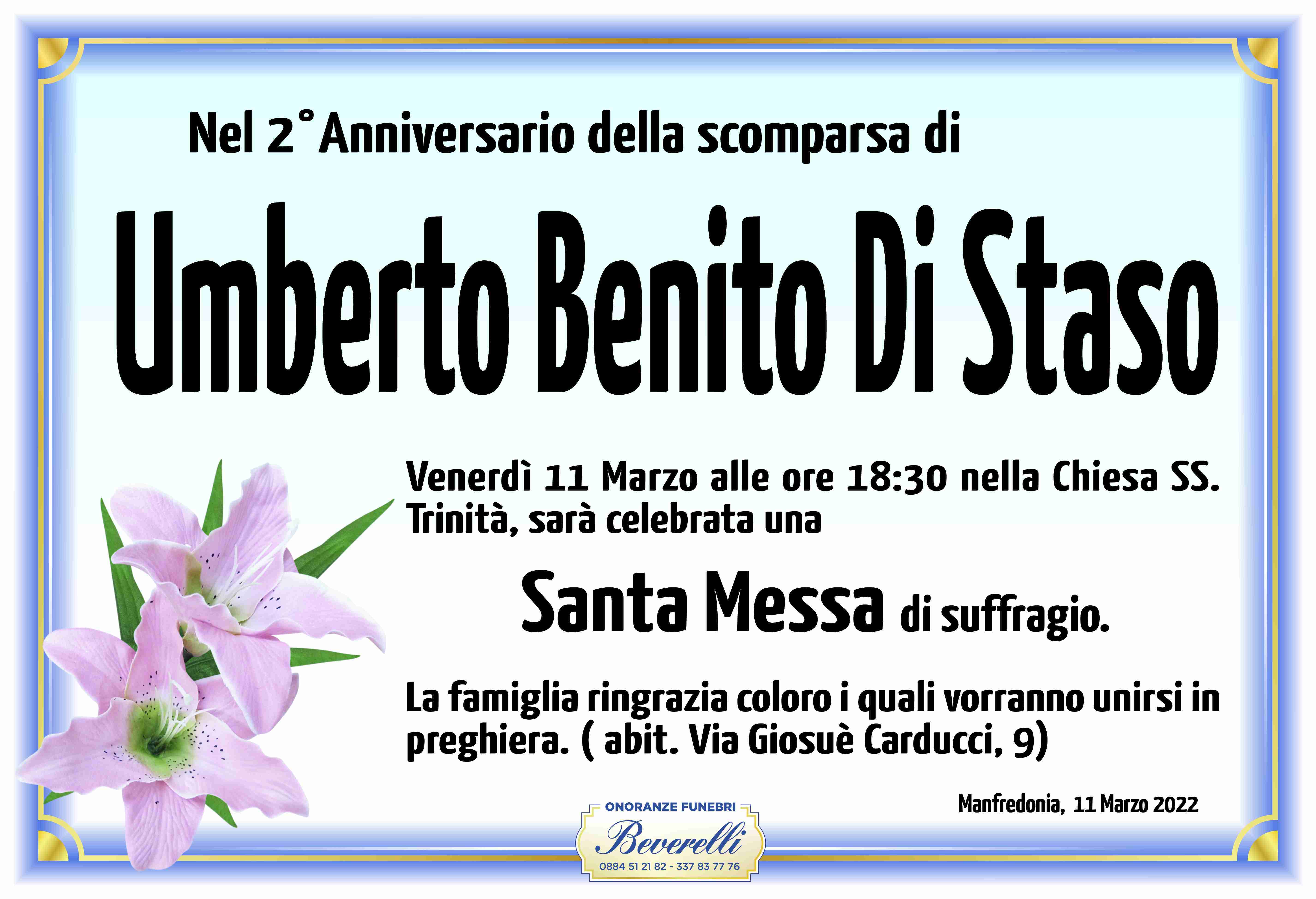 Umberto Benito Di Staso