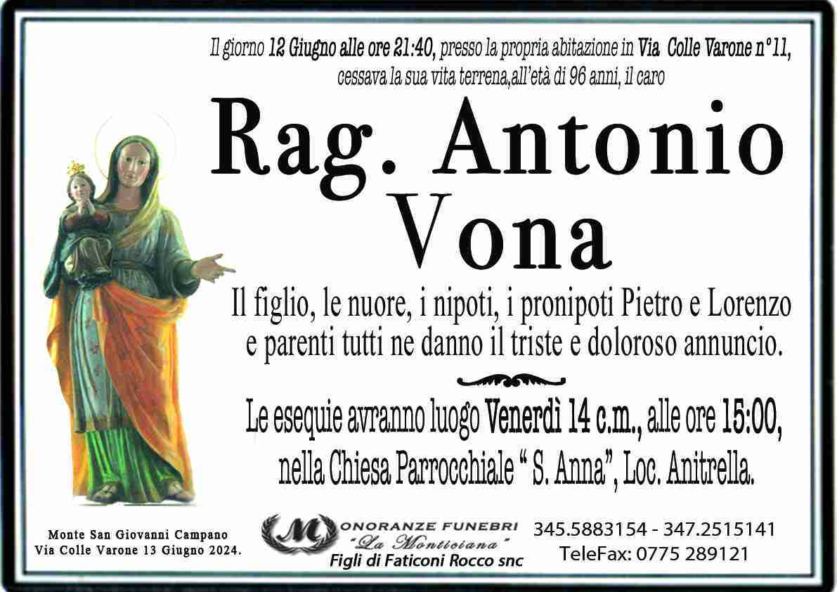 Rag. Antonio Vona