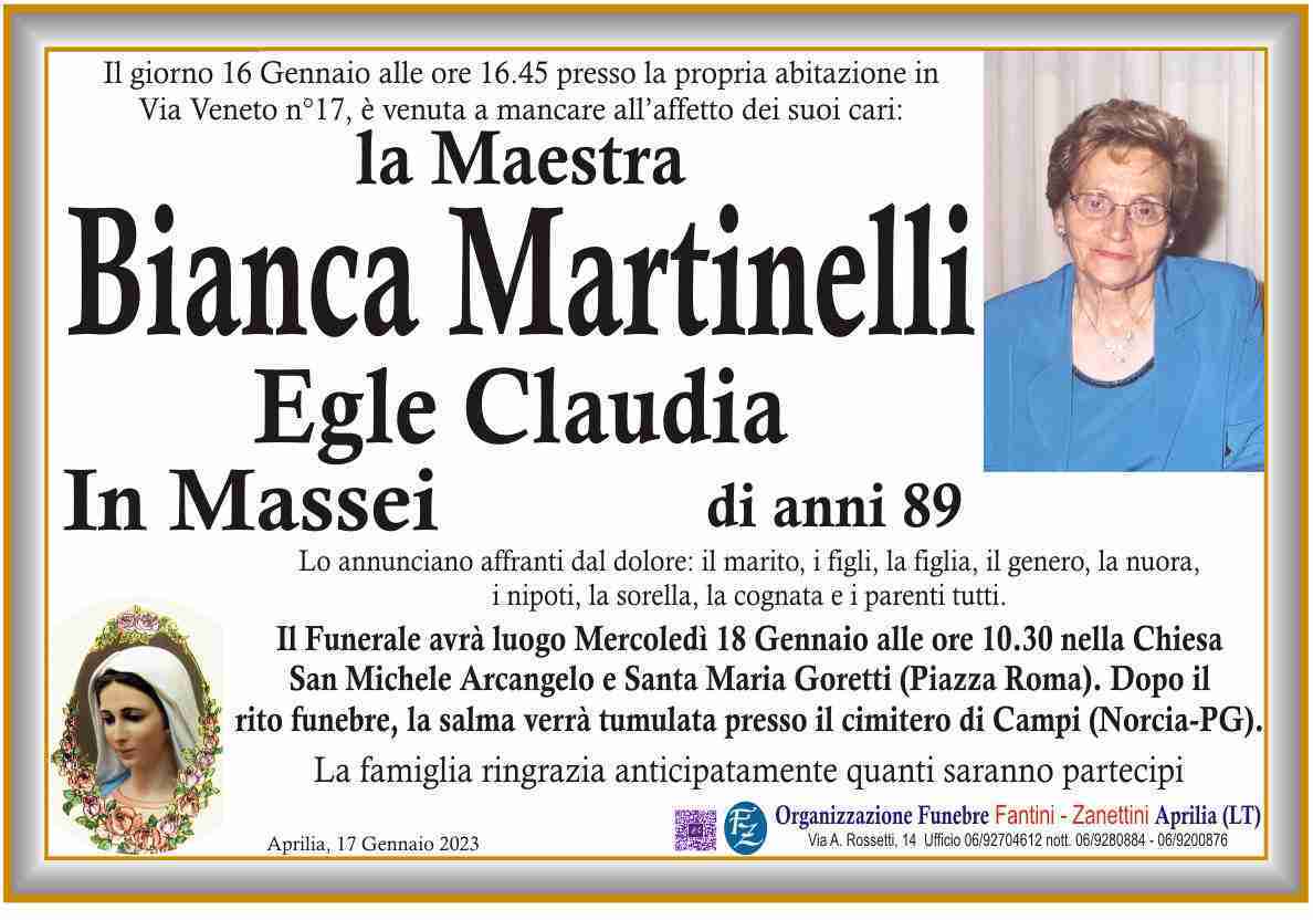 Maestra Bianca Martinelli (Egle Claudia)