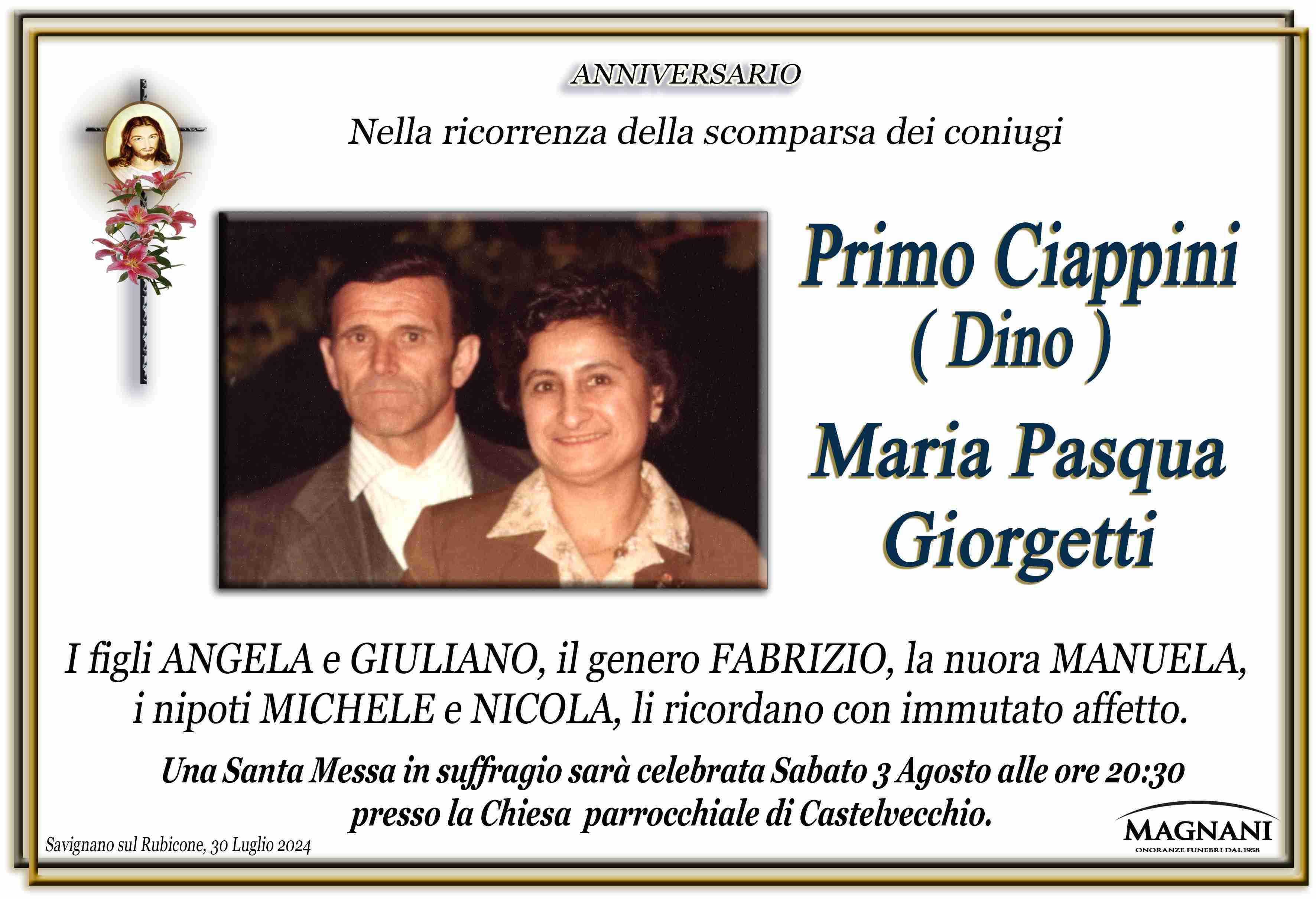 Primo Ciappini e Maria Pasqua Giorgetti