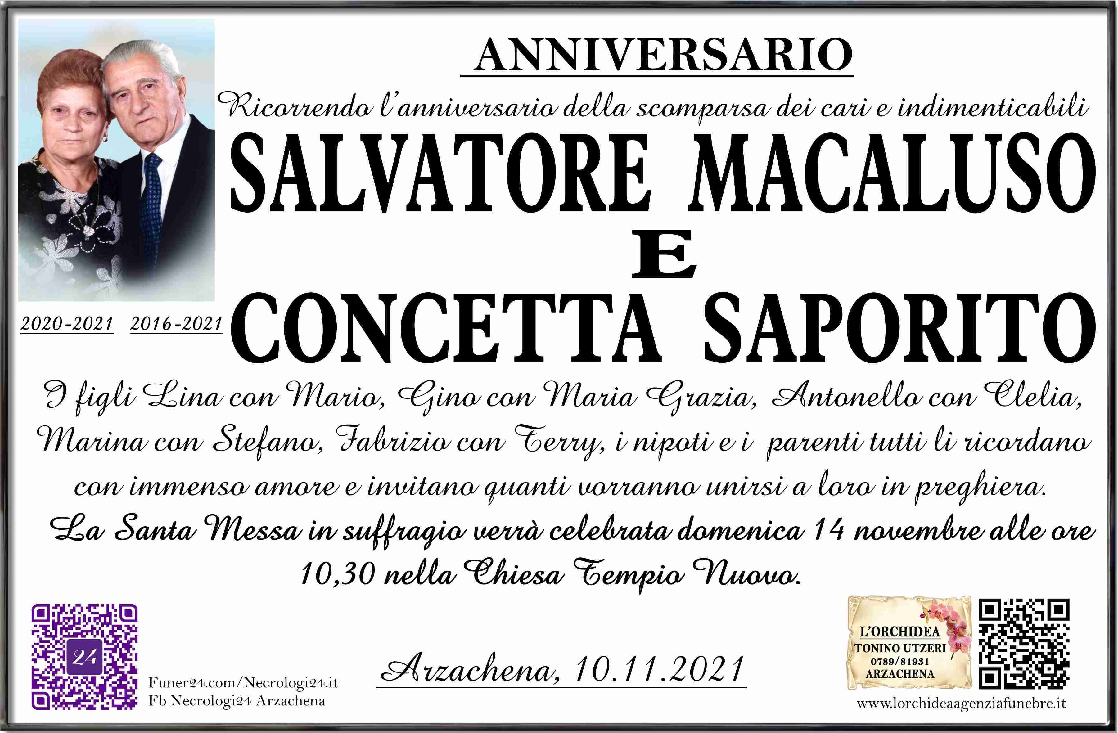 Salvatore Macaluso e Concetta Saporito