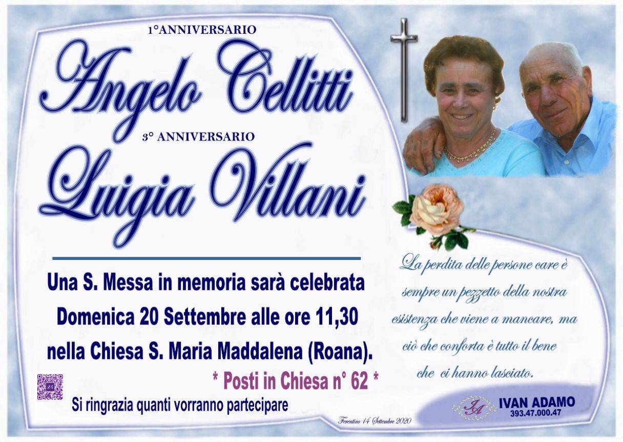Coniugi Angelo Cellitti e Luigia Villani
