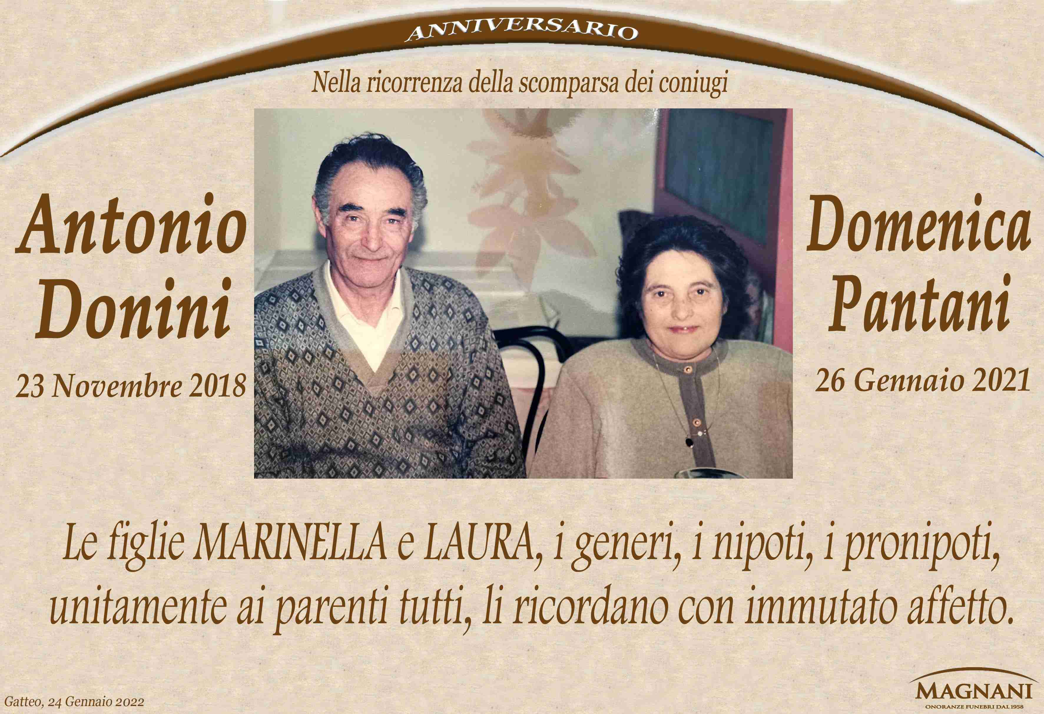 Antonio Donini e Domenica Pantani