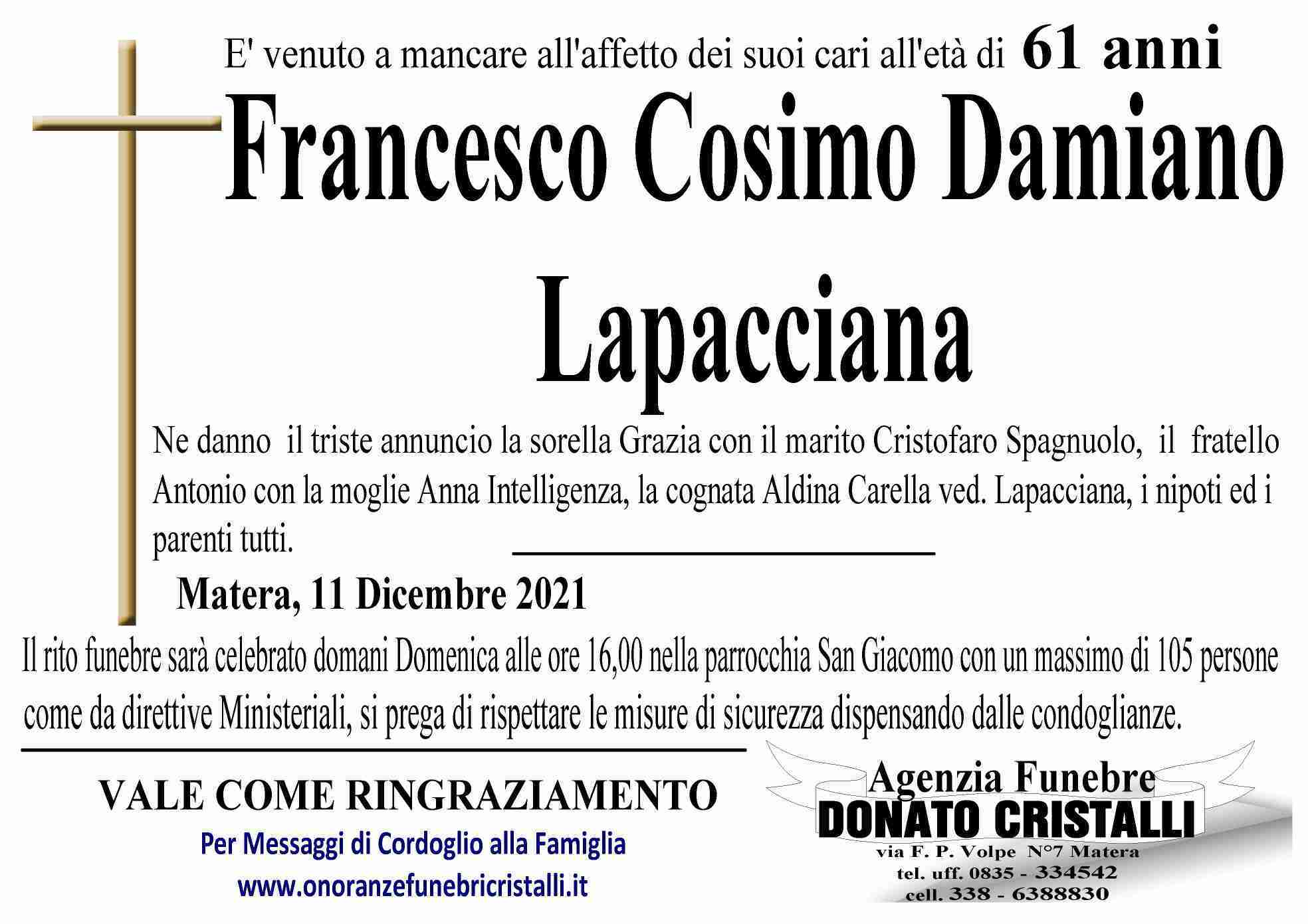 Francesco Cosimo Damiano Lapacciana