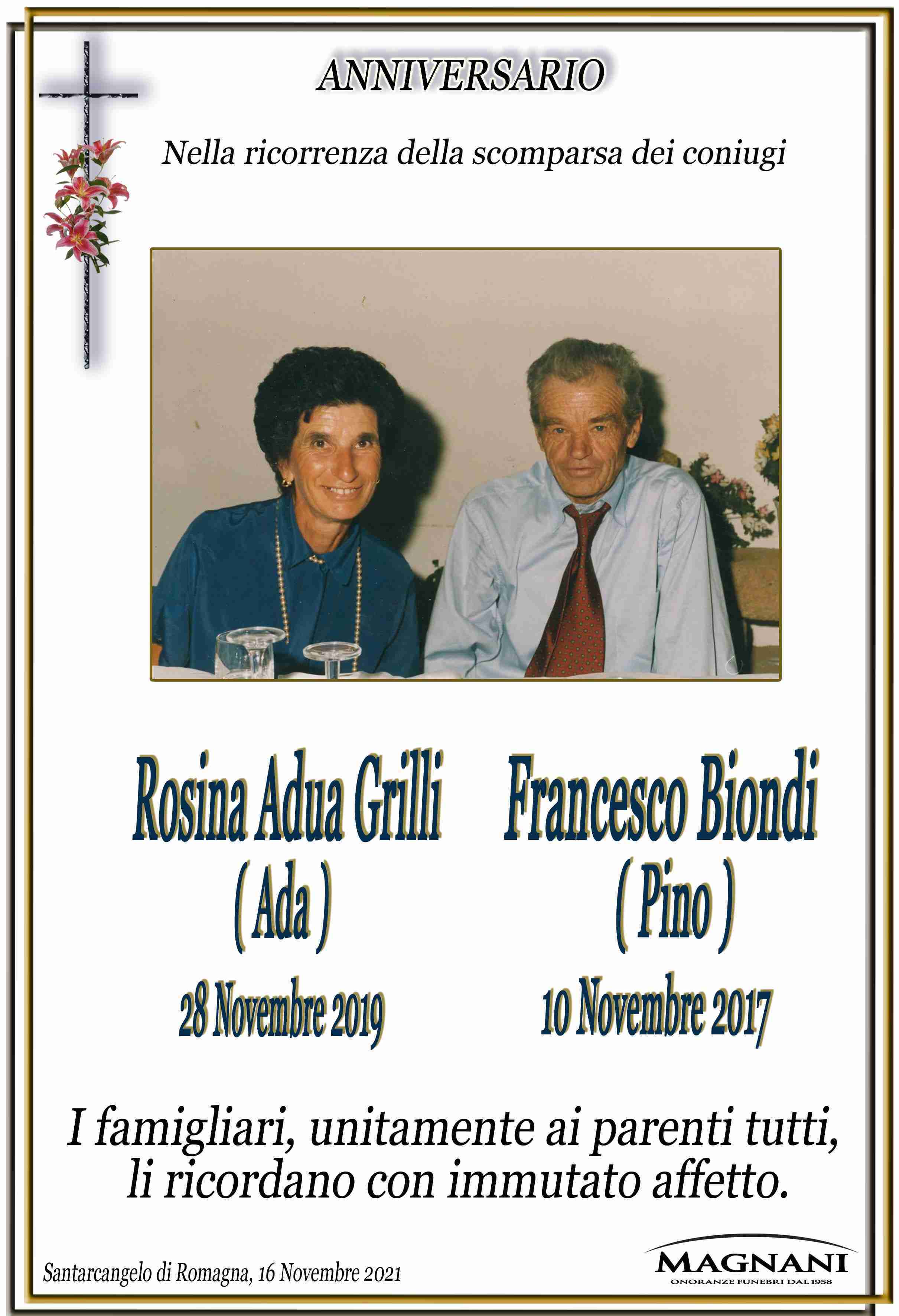 Francesco (Pino) Biondi e Rosina Adua (Ada) Grilli